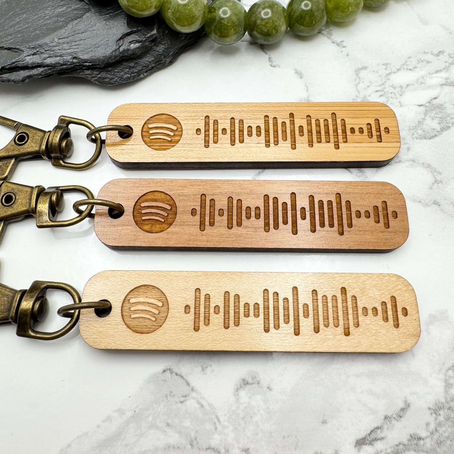 Wooden Personalised Spotify Code Keyring | Custom engraved gifts