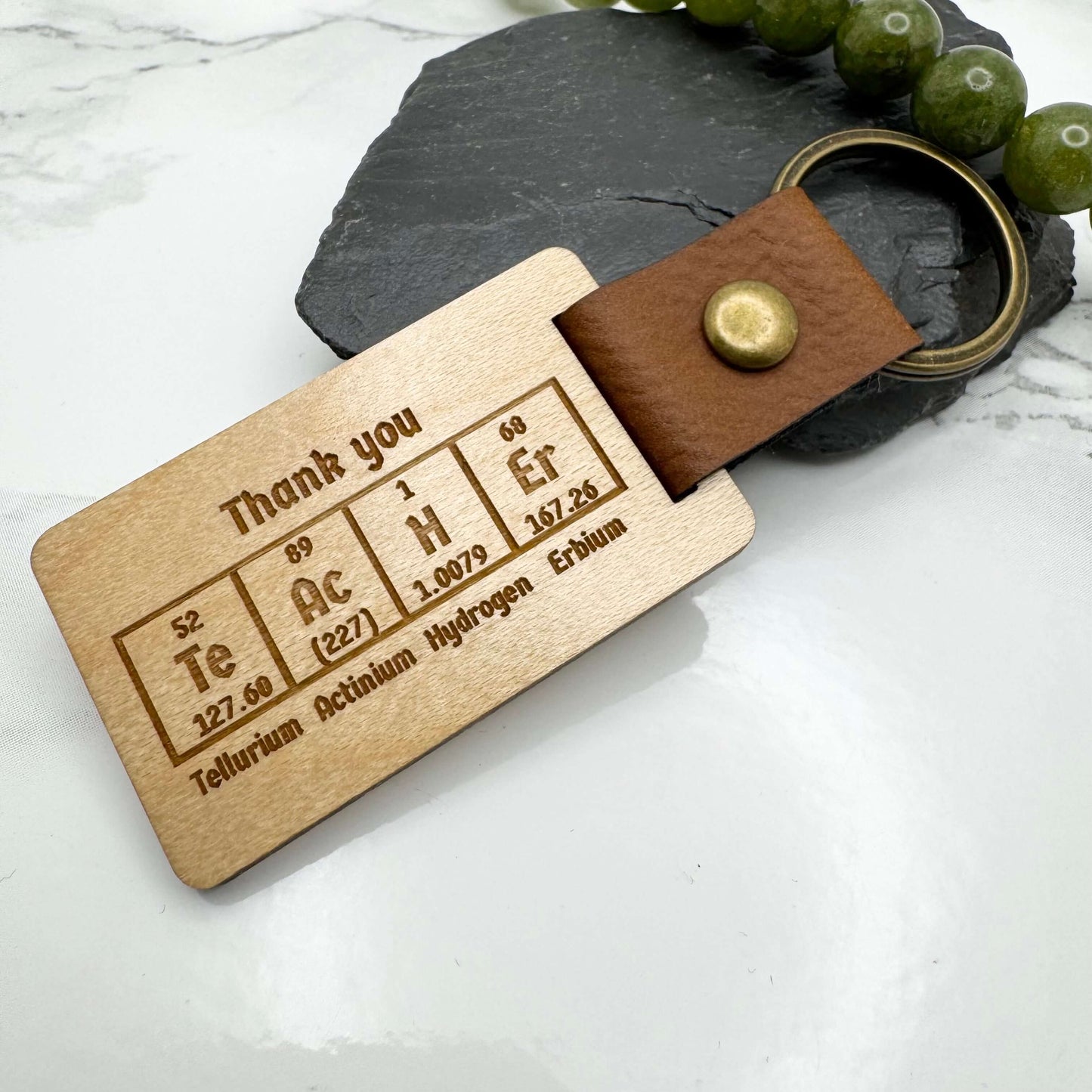 Personalised Wooden Thank You Teacher Appreciation Gift Keyring