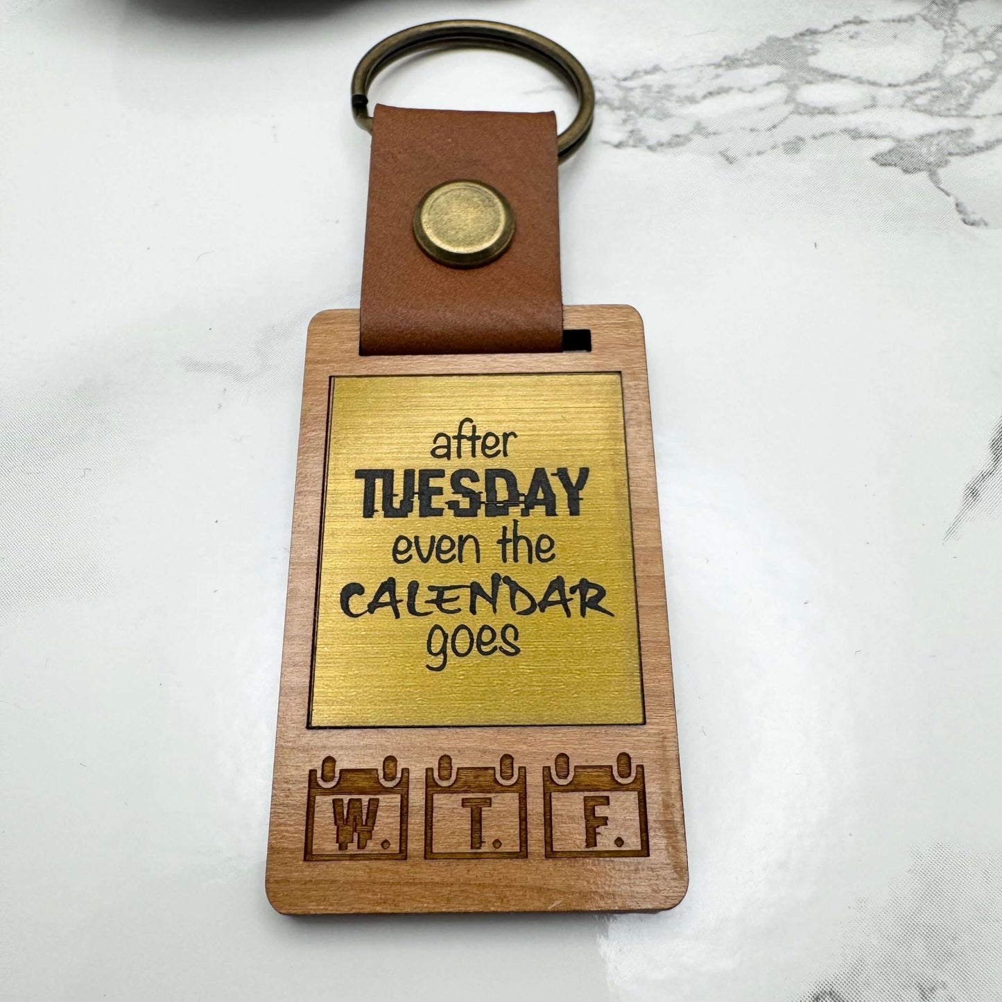 WTF Rude & Funny Keyring, Calendar Days keychain | Custom engraved gifts