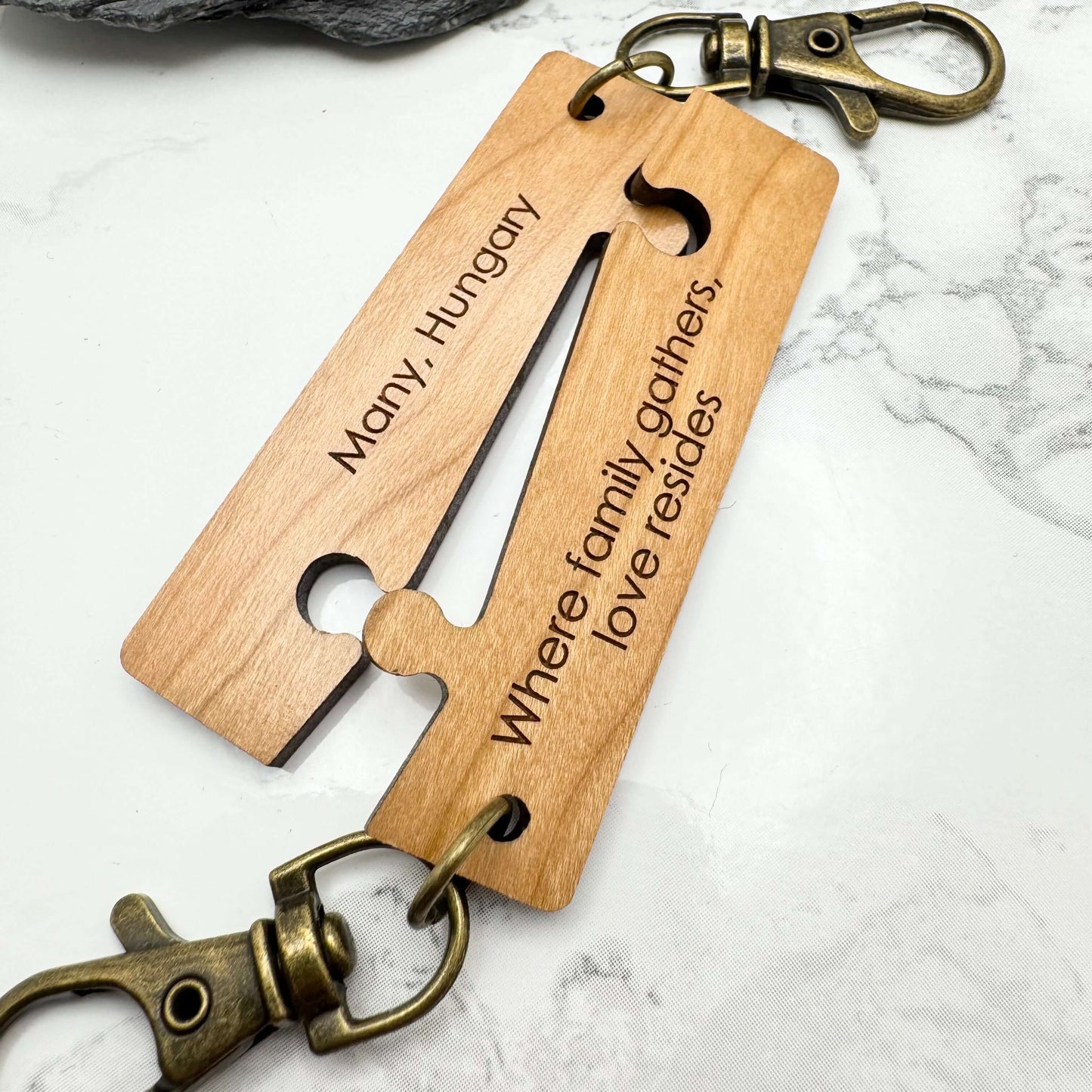Puzzle Jigsaw GPS Coordinates Couples Personalised location keyring