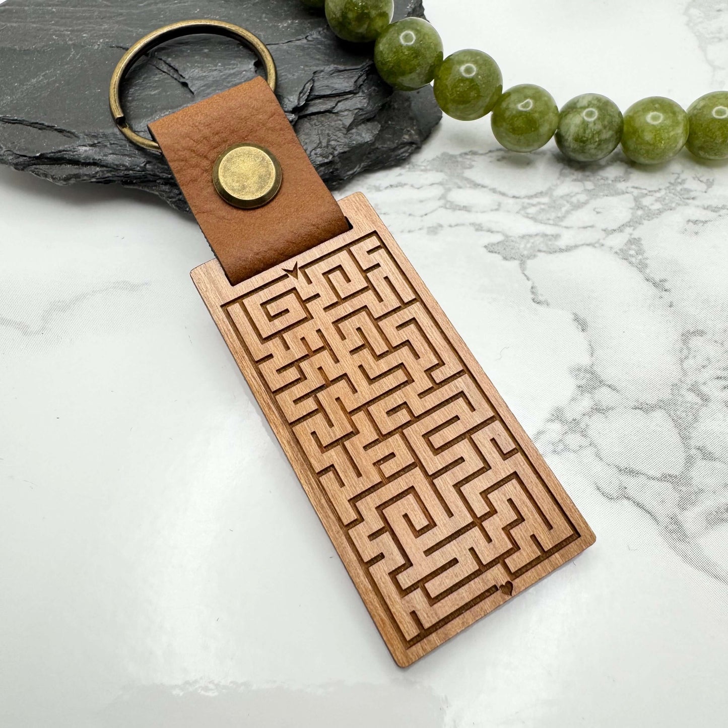 Solvable Maze Keyring with Custom Engraving, Interactive gifts
