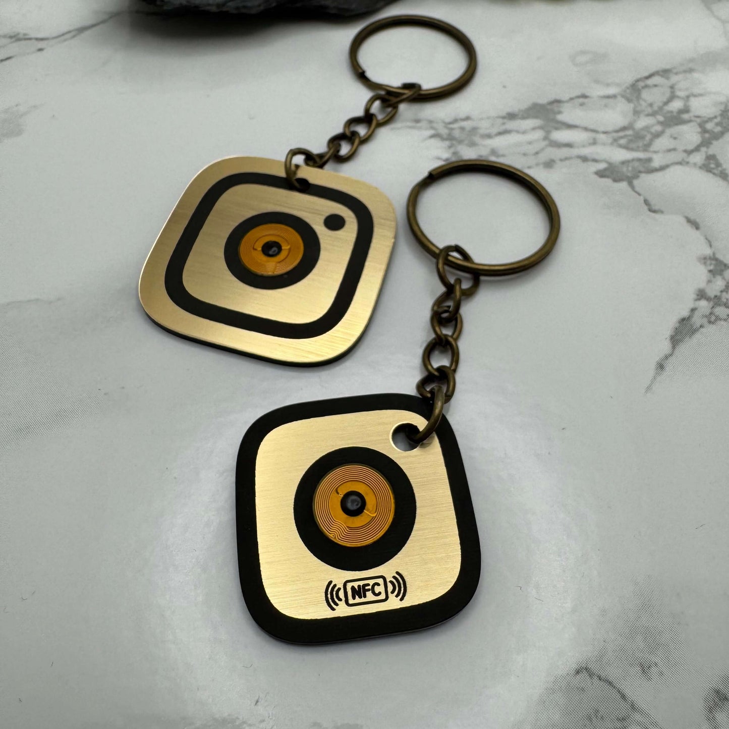NFC keyring, Instagram keyring, smart gift, Personalised NFC gift, free delivery U.K.