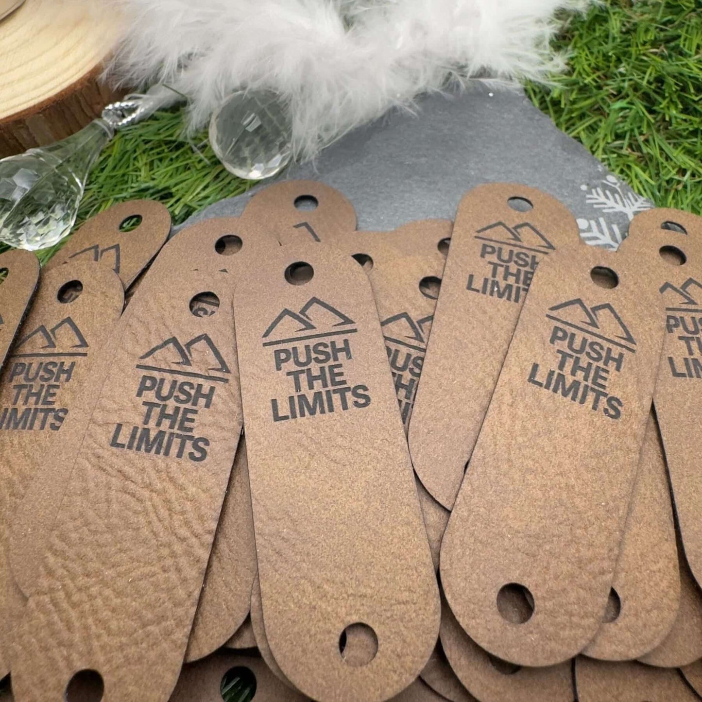 Personalised Vegan Leather Tags for Handmade | Custom Labels for Knitted & Crocheted Hats, Clothing and Bags