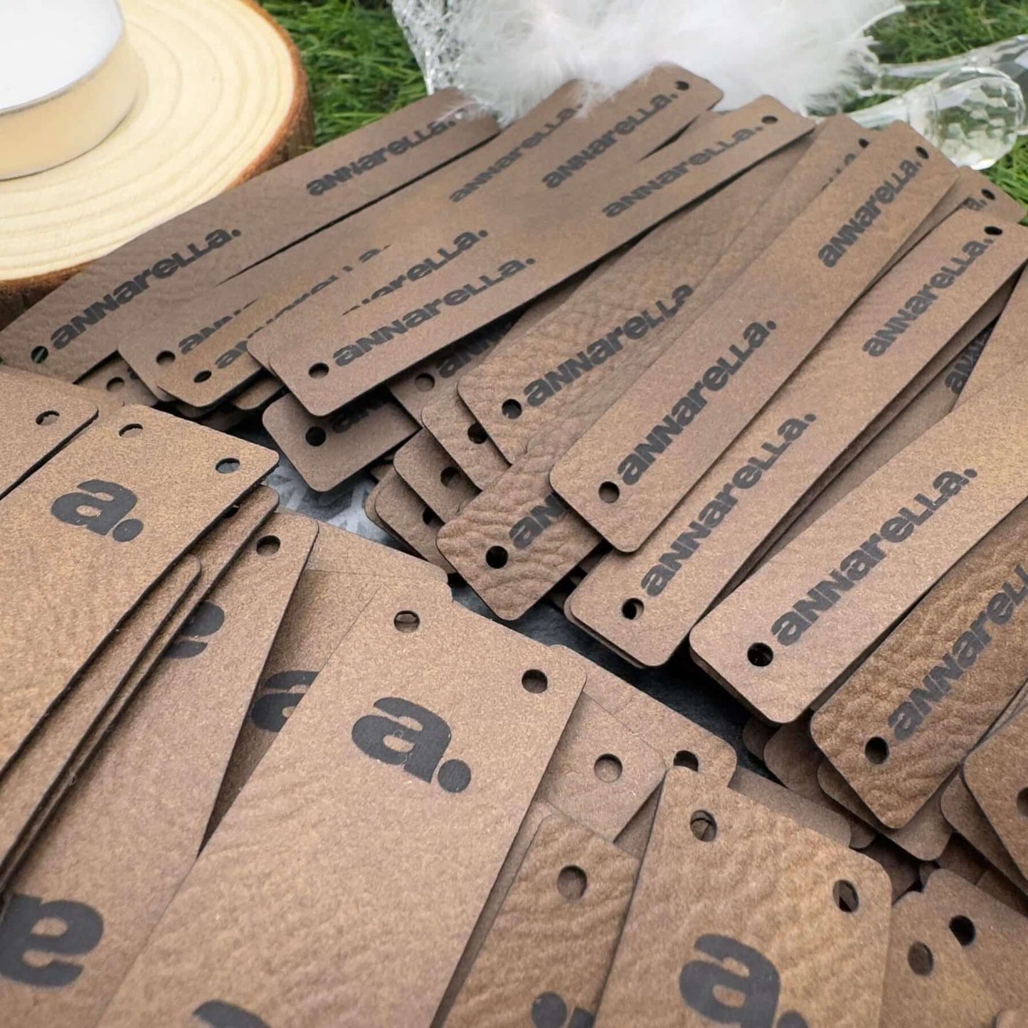 Personalised Vegan Leather Tags for Handmade | Custom Labels for Knitted & Crocheted Hats, Clothing and Bags