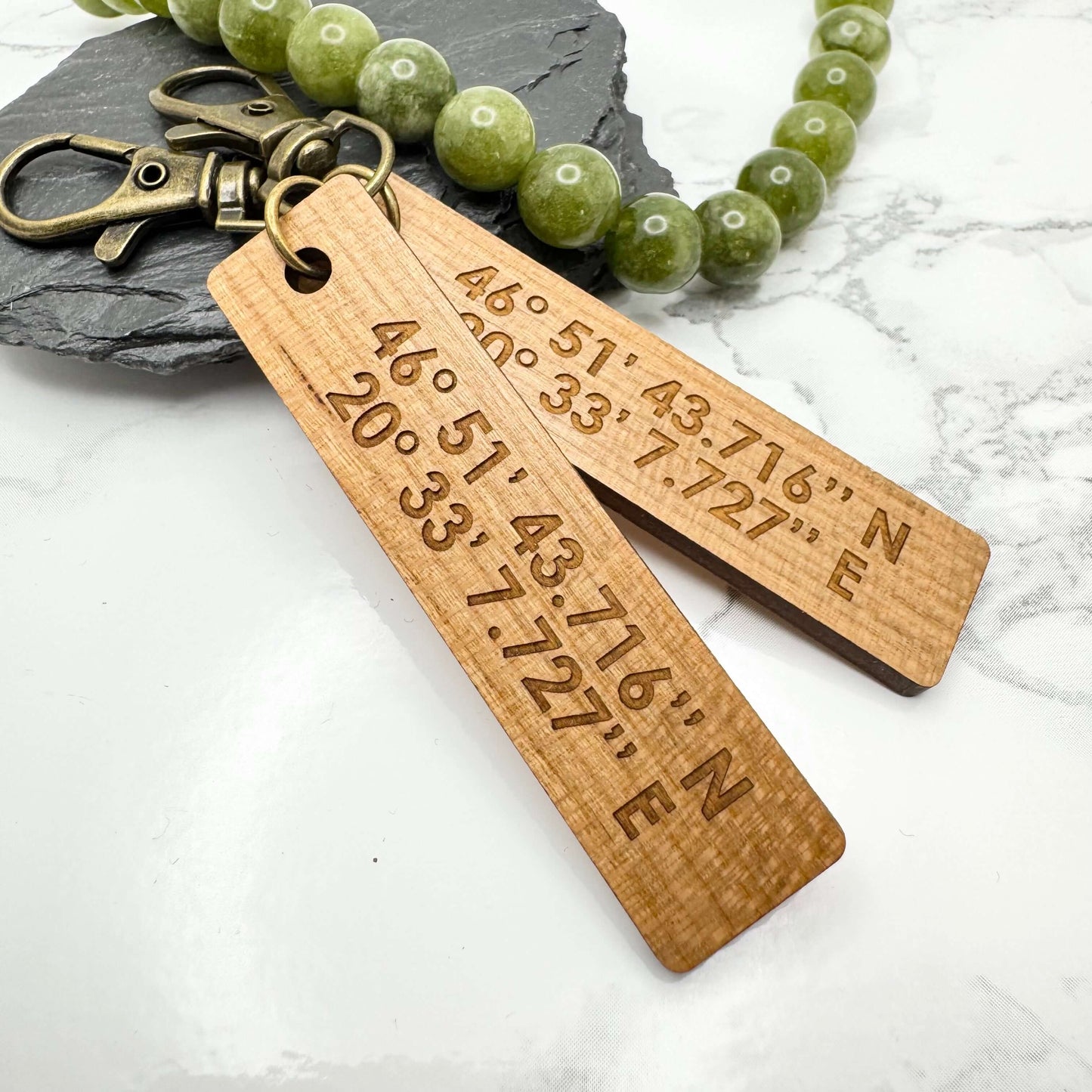 GPS Location Coordinates Personalised keyring | Custom engraved gifts