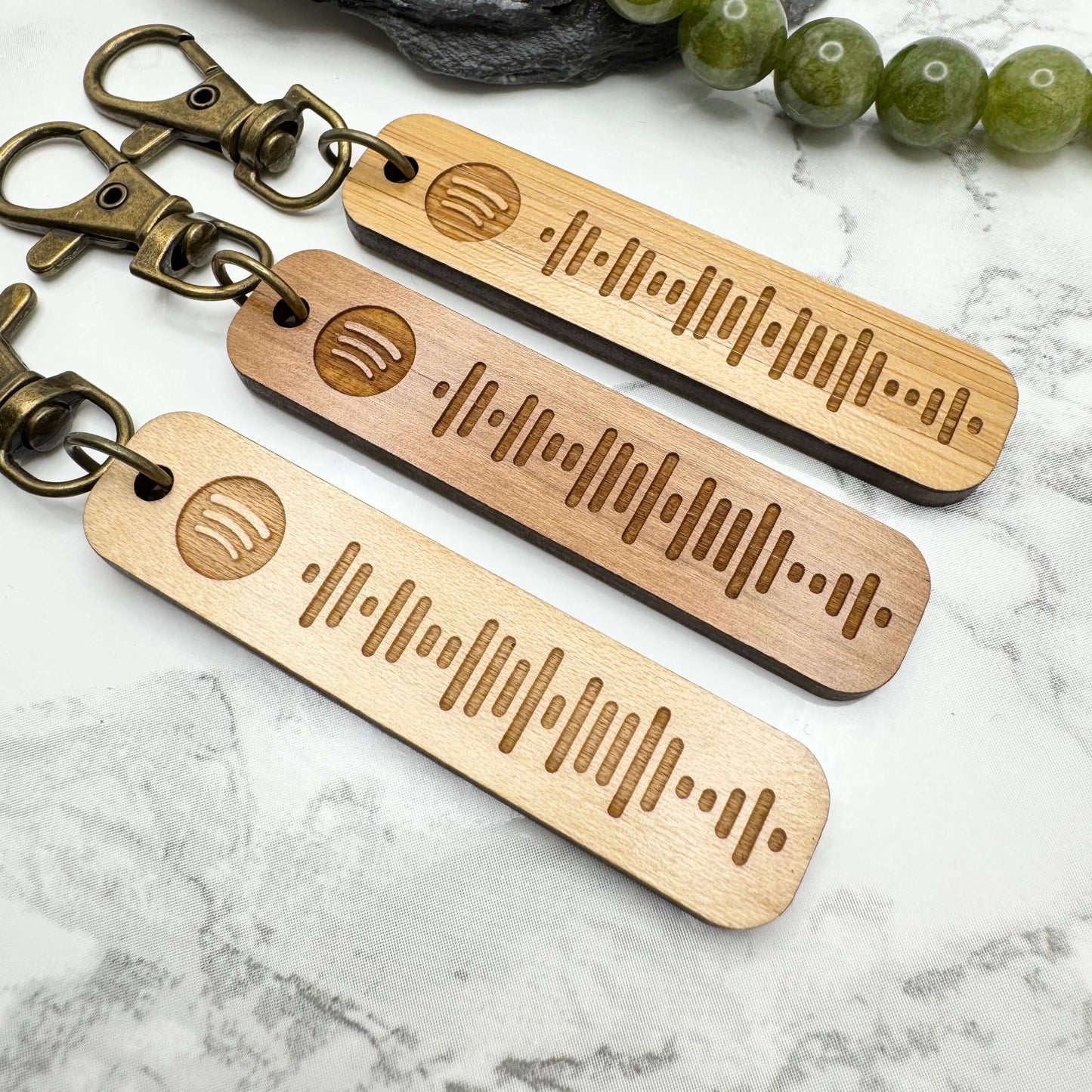 Wooden Personalised Spotify Code Keyring | Custom engraved gifts