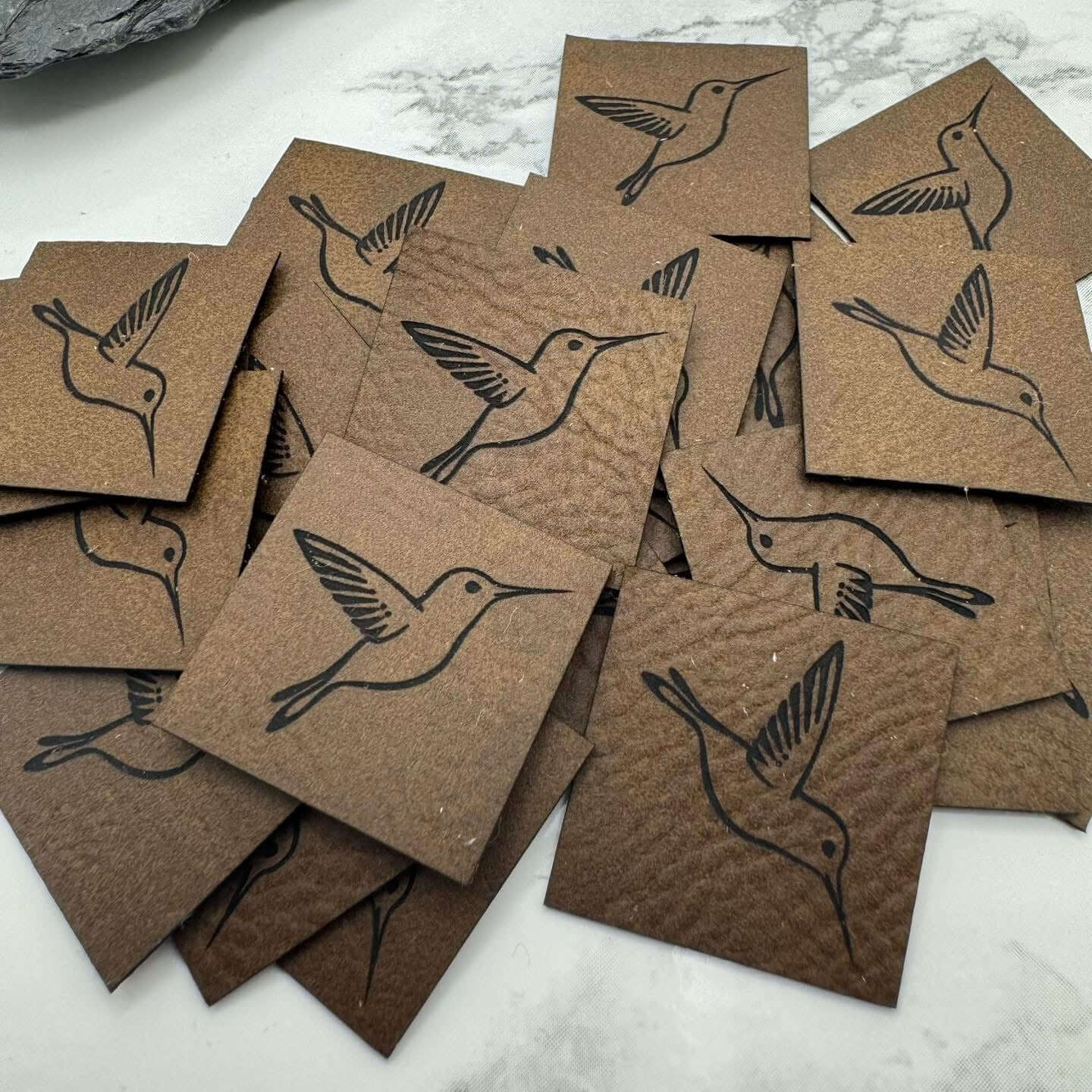 Personalised leather tags for Handmade | Clothing labels, knitted, crocheted hats or bags