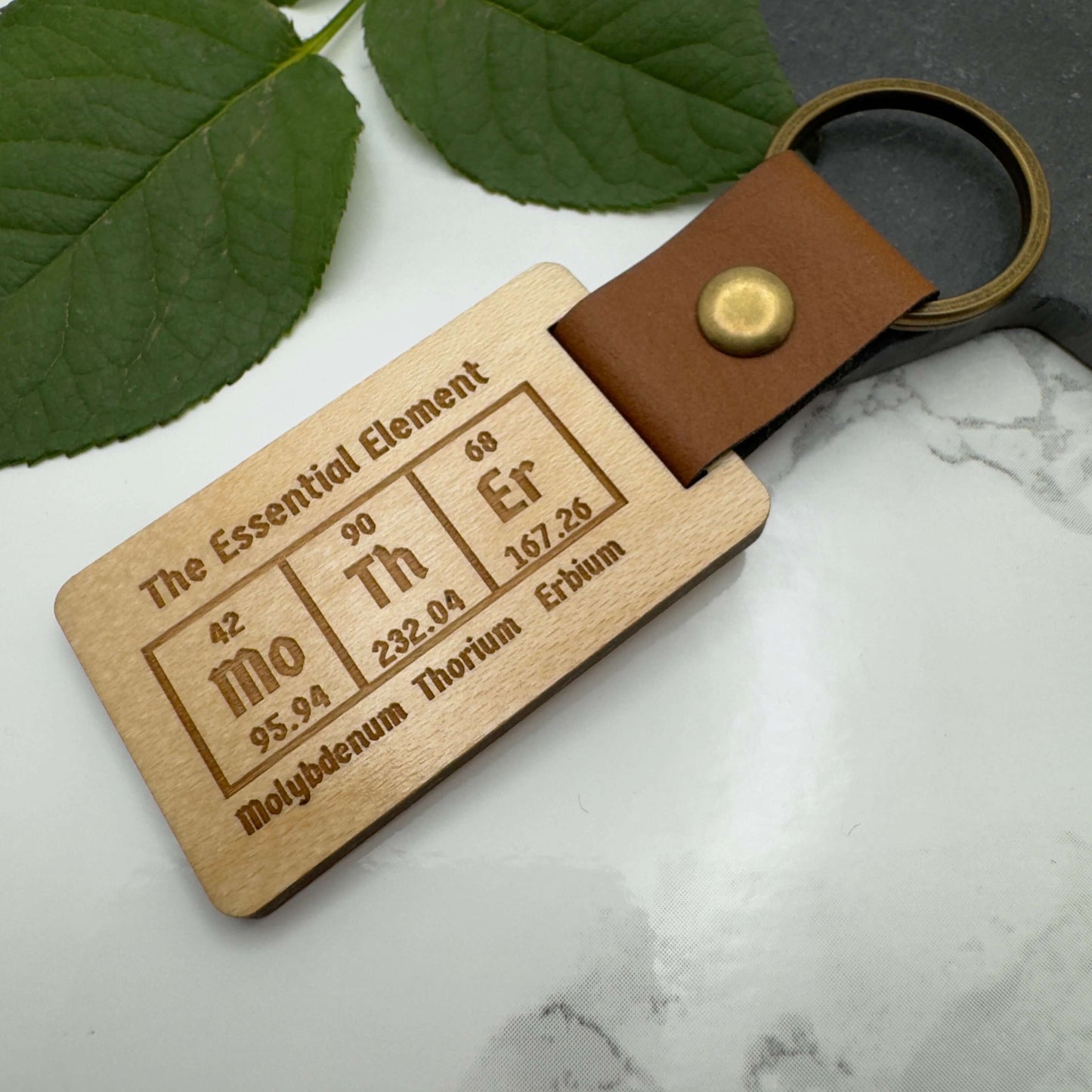 Personalized Wooden ‘Mother’ Keyring - Periodic Table Elements Design Gift | Gift for Mum