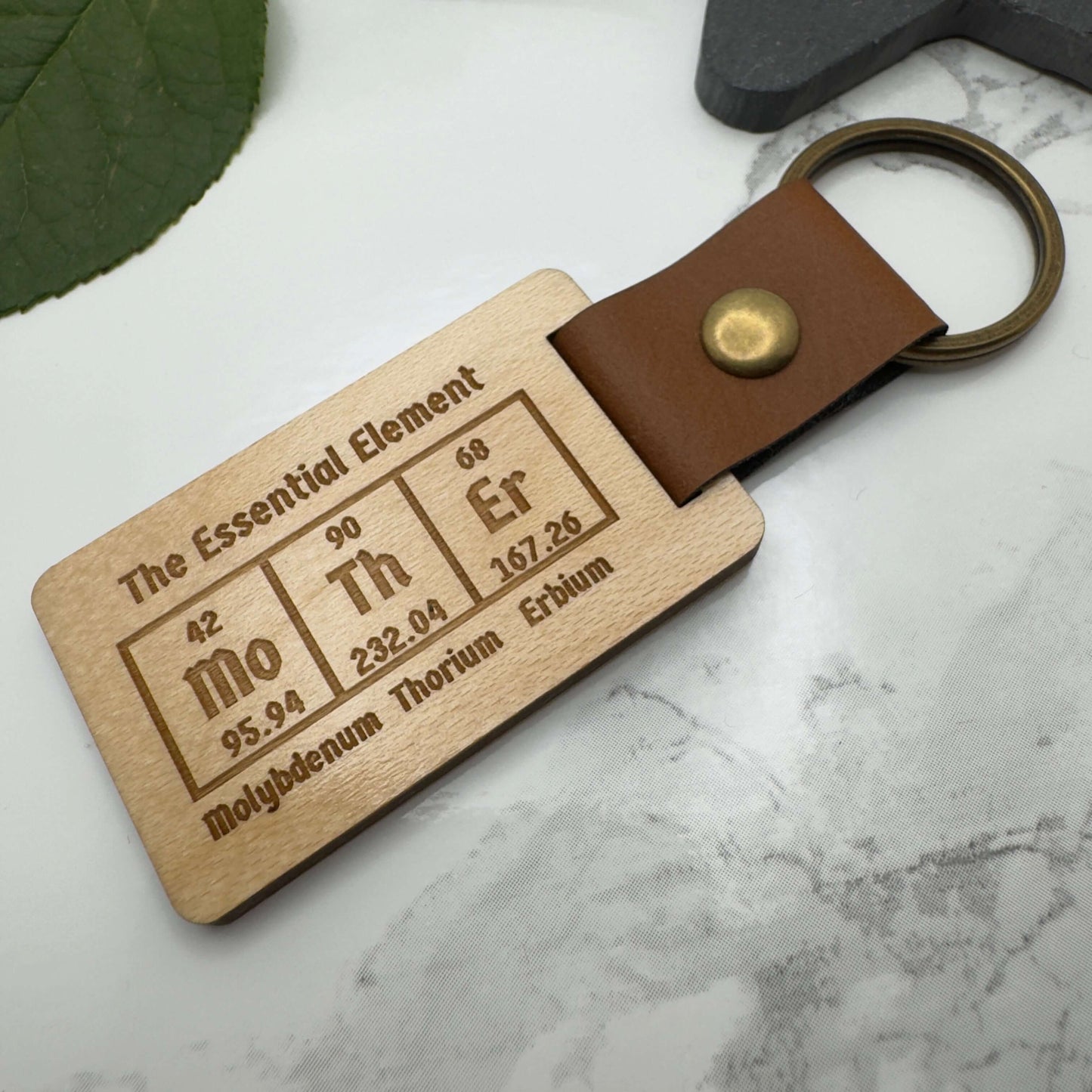 Personalized Wooden ‘Mother’ Keyring - Periodic Table Elements Design Gift | Gift for Mum