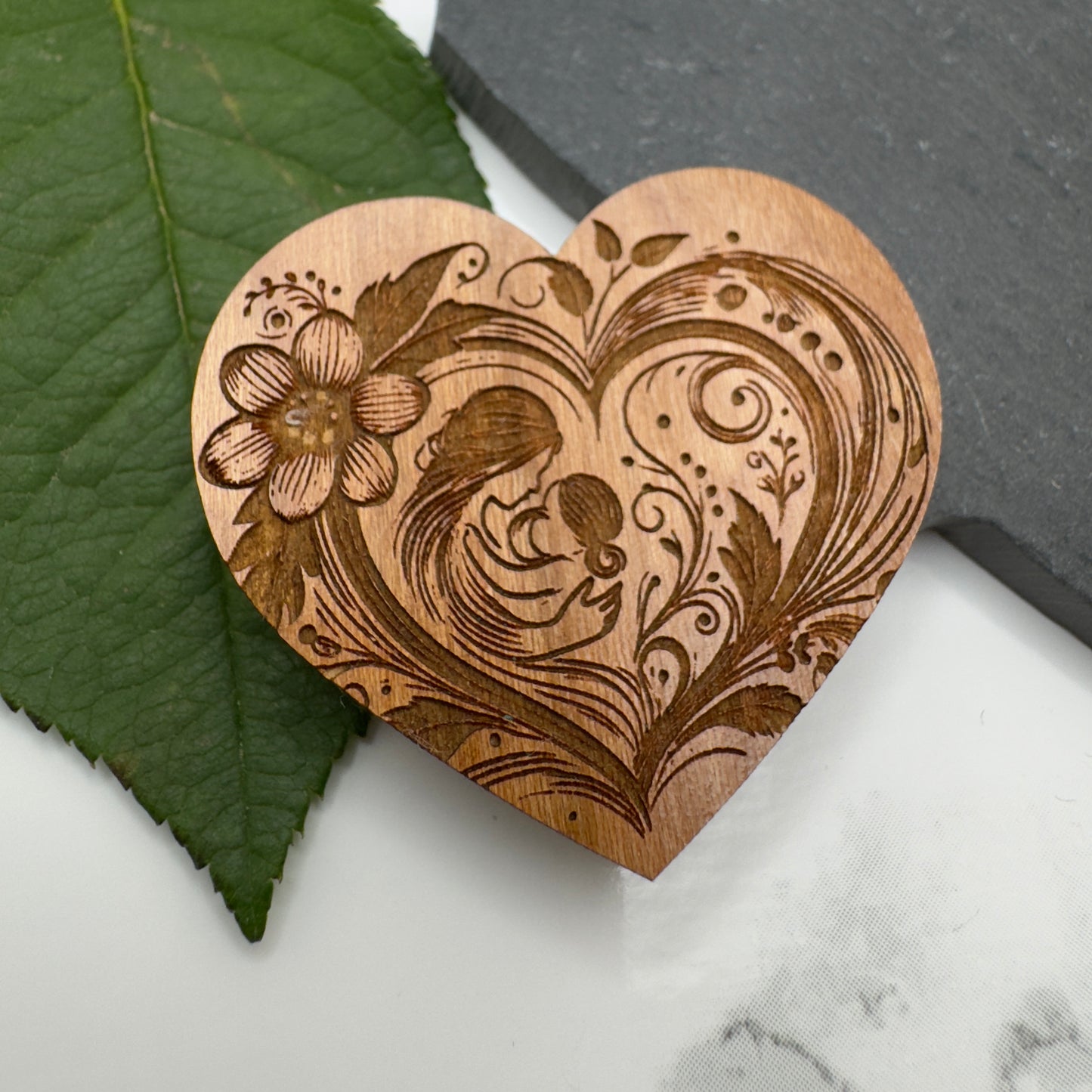 Laser Engraved Wooden Heart Pocket Hug for Mother’s Day