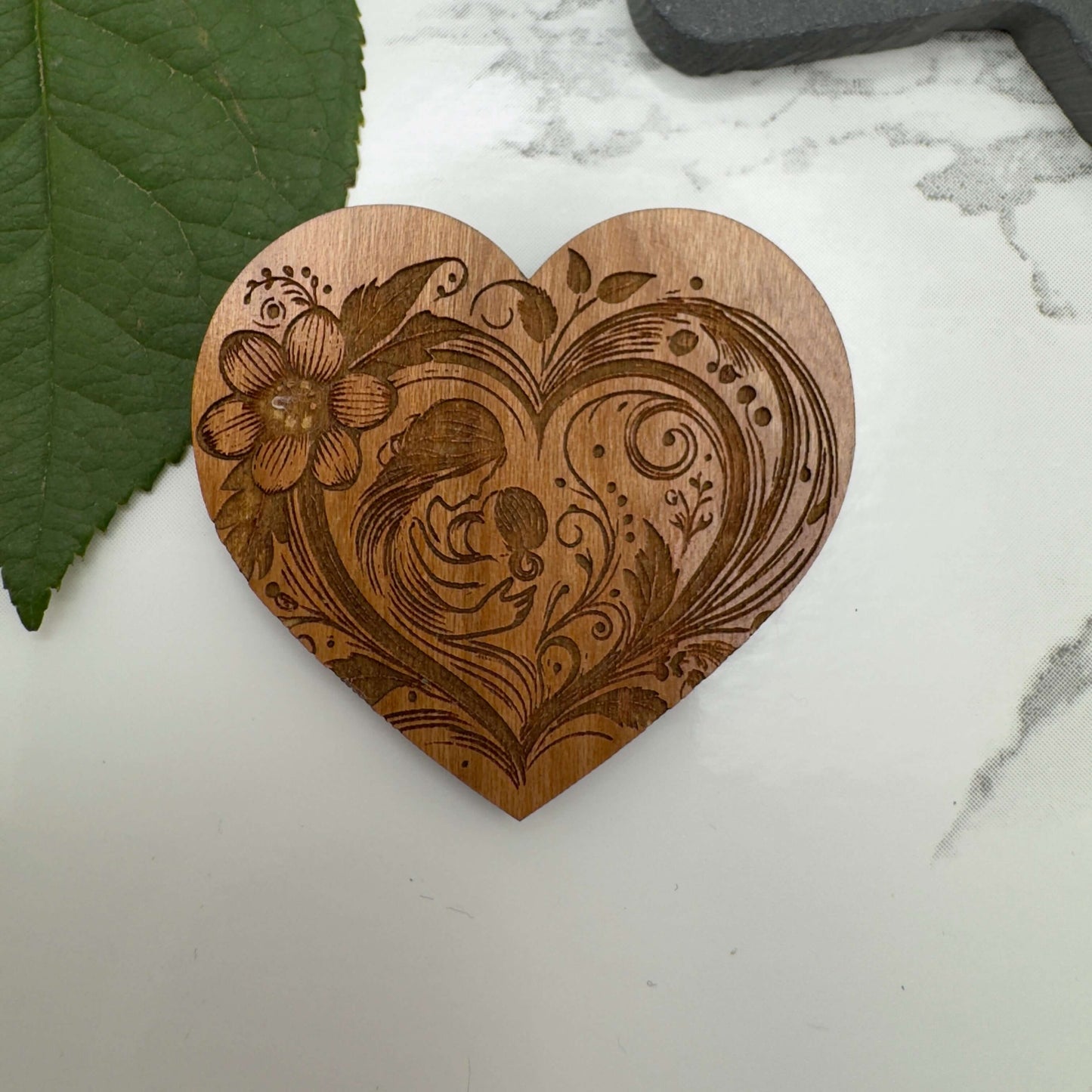 Laser Engraved Wooden Heart Pocket Hug for Mother’s Day