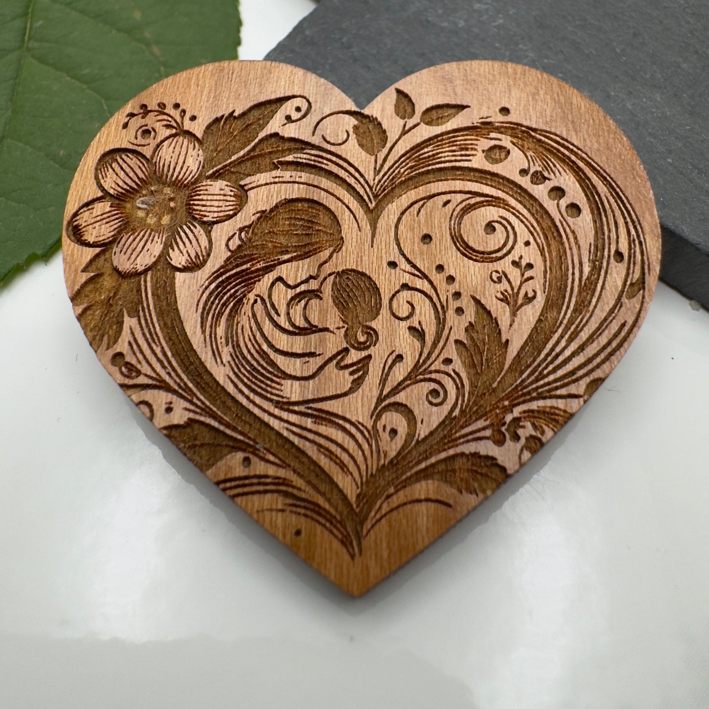 Laser Engraved Wooden Heart Pocket Hug for Mother’s Day