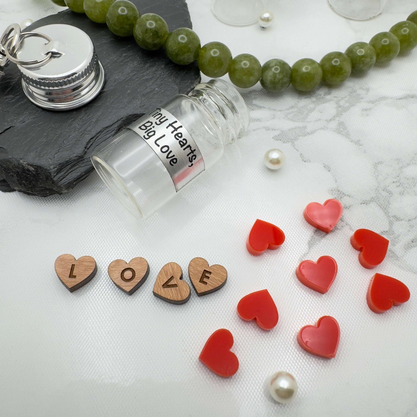 Personalized Mini Heart Jar Keychain