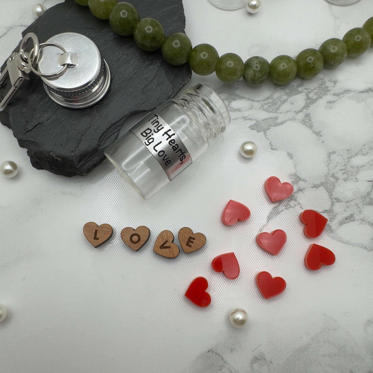 Personalized Mini Heart Jar Keychain