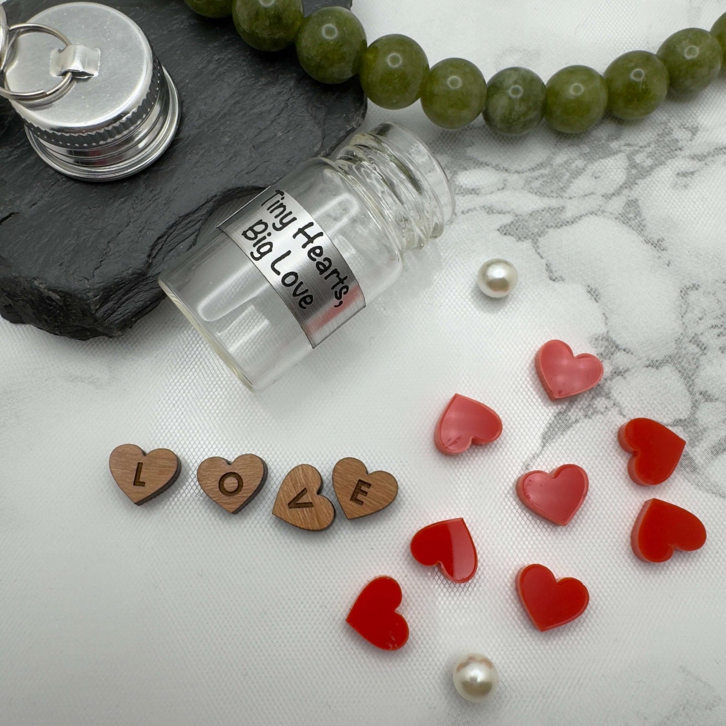 Personalized Mini Heart Jar Keychain