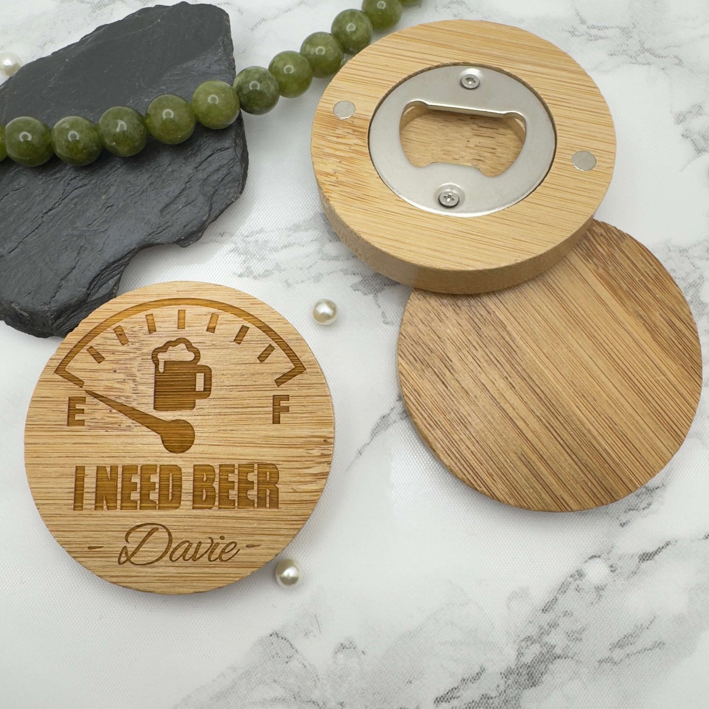 Personalised Wooden Bottle Opener & Fridge Magnet