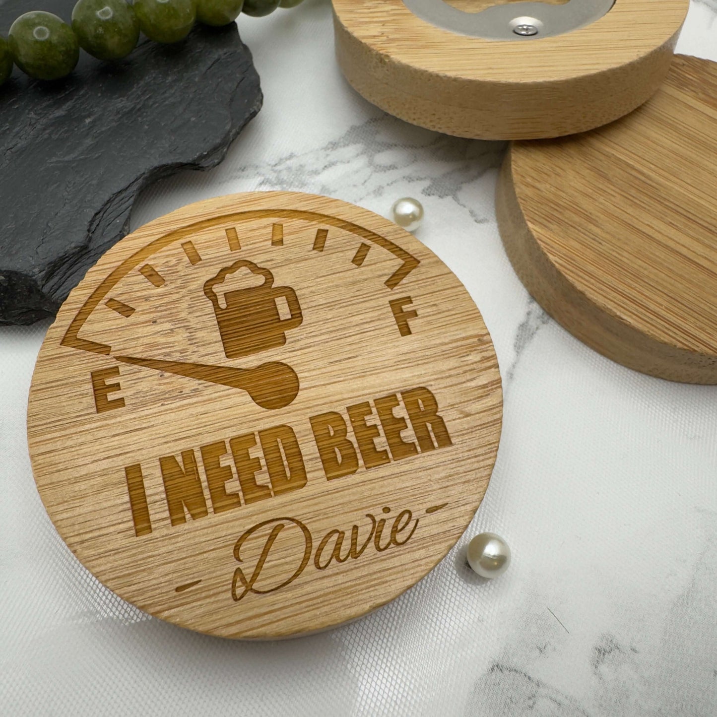Personalised Wooden Bottle Opener & Fridge Magnet
