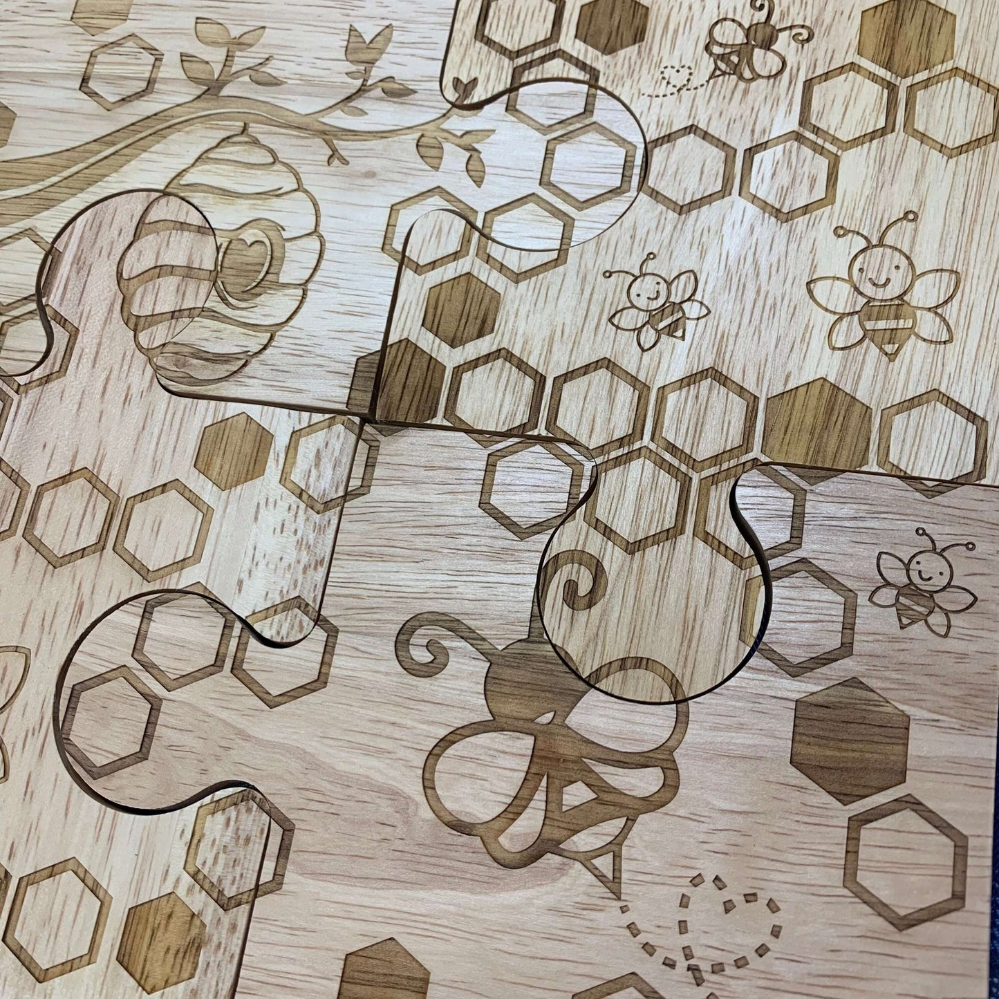 bee hive jigsaw coaster set personalised tableware