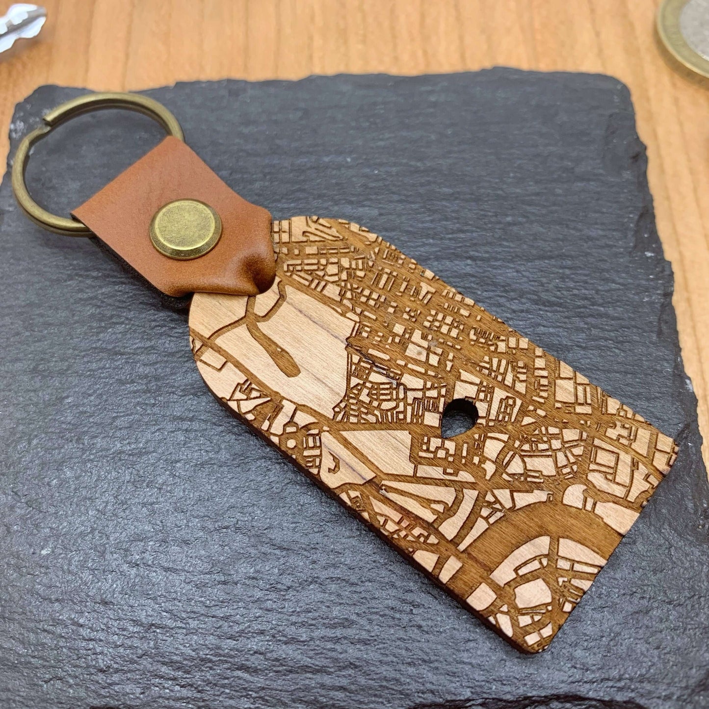 Custom Map Engraved on Keyring, Location Map Keychain, Personalised Keyring, Birthday gift, Gift for Boyfriend, Girlfriend, Christmas gift