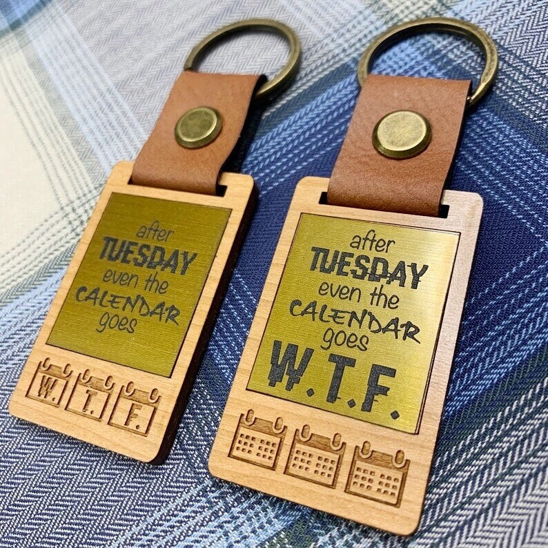 WTF Rude Keyring Funny Keychain Gift Ideas Wednesday Thursday Friday Calendar keyring End of the week Keychain Funny Secrets Santa Novelty