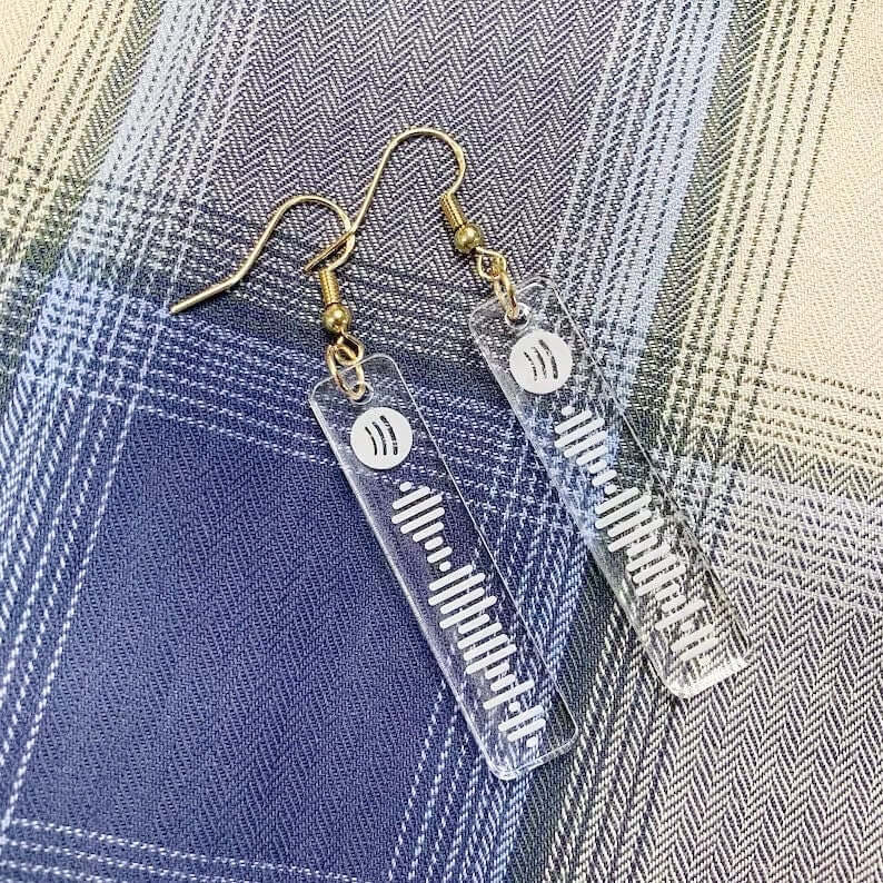 Spotify Code Earrings, Music Gifts, Spotify Earrings, Spotify Code, Playlist Earring, Personalised Scannable Spotify, Birthday, Christmas