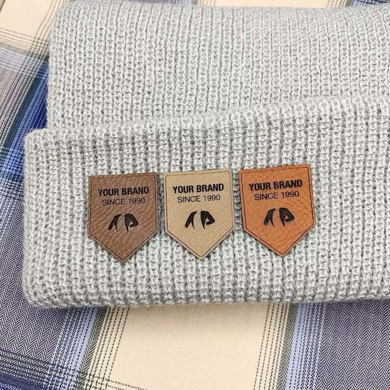 Custom leather tags (Set of 25) Personalised Clothing labels for knitted crocheted hats clothing bags Vegan leather labels for handmade item