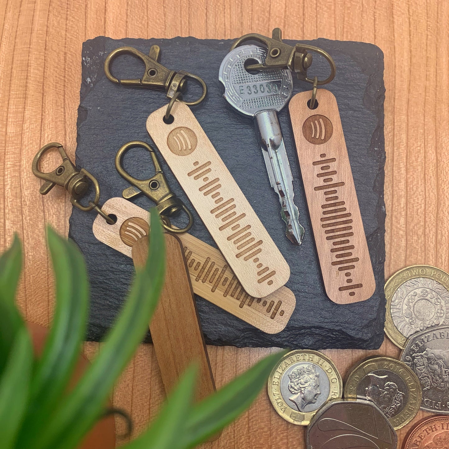 Spotify Code Keyring Wood Cherry Maple Bamboo Personalised Spotify Spotify Keyring Spotify Code Wood Keychain Birthday Christmas gift