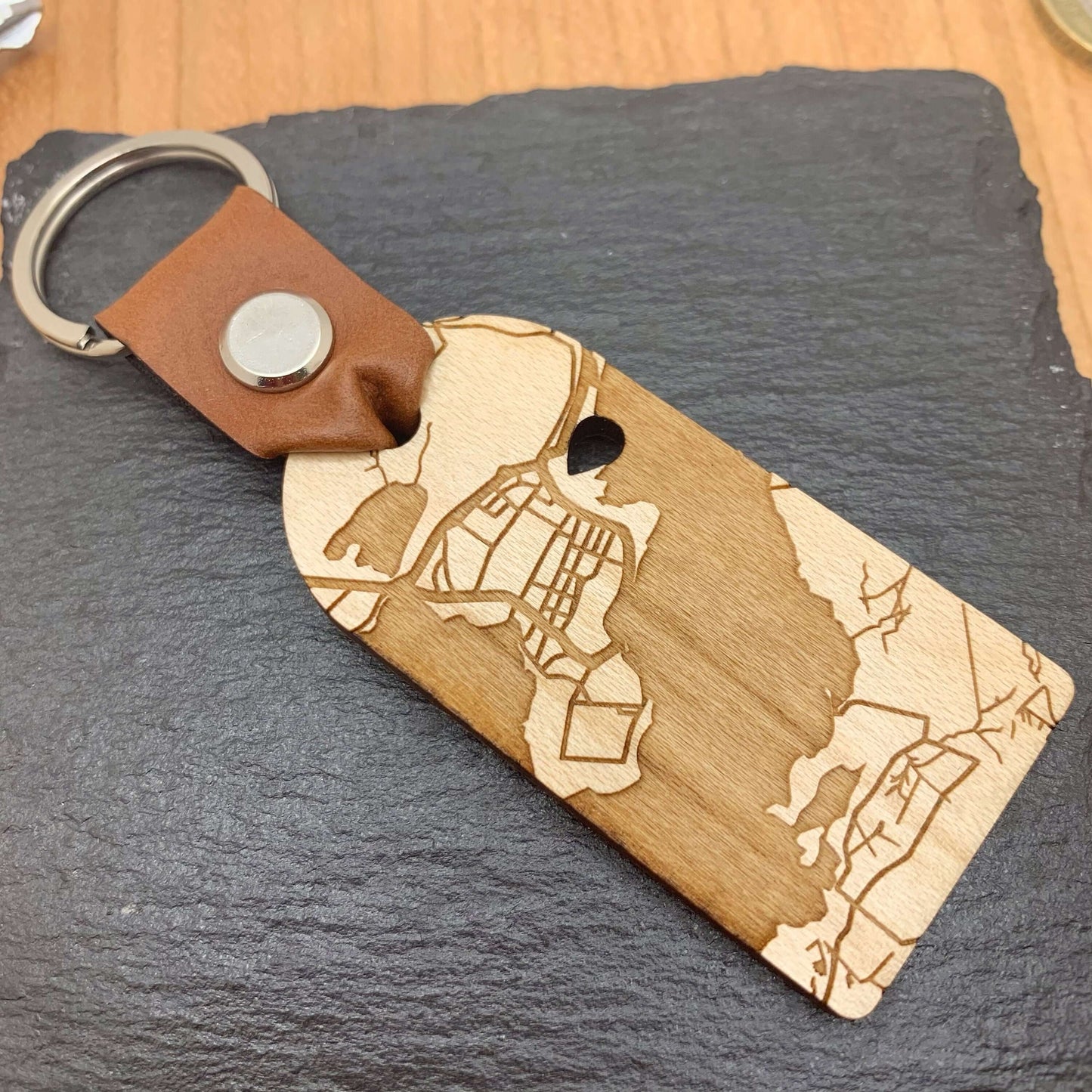 Custom Map Engraved on Keyring, Location Map Keychain, Personalised Keyring, Birthday gift, Gift for Boyfriend, Girlfriend, Christmas gift