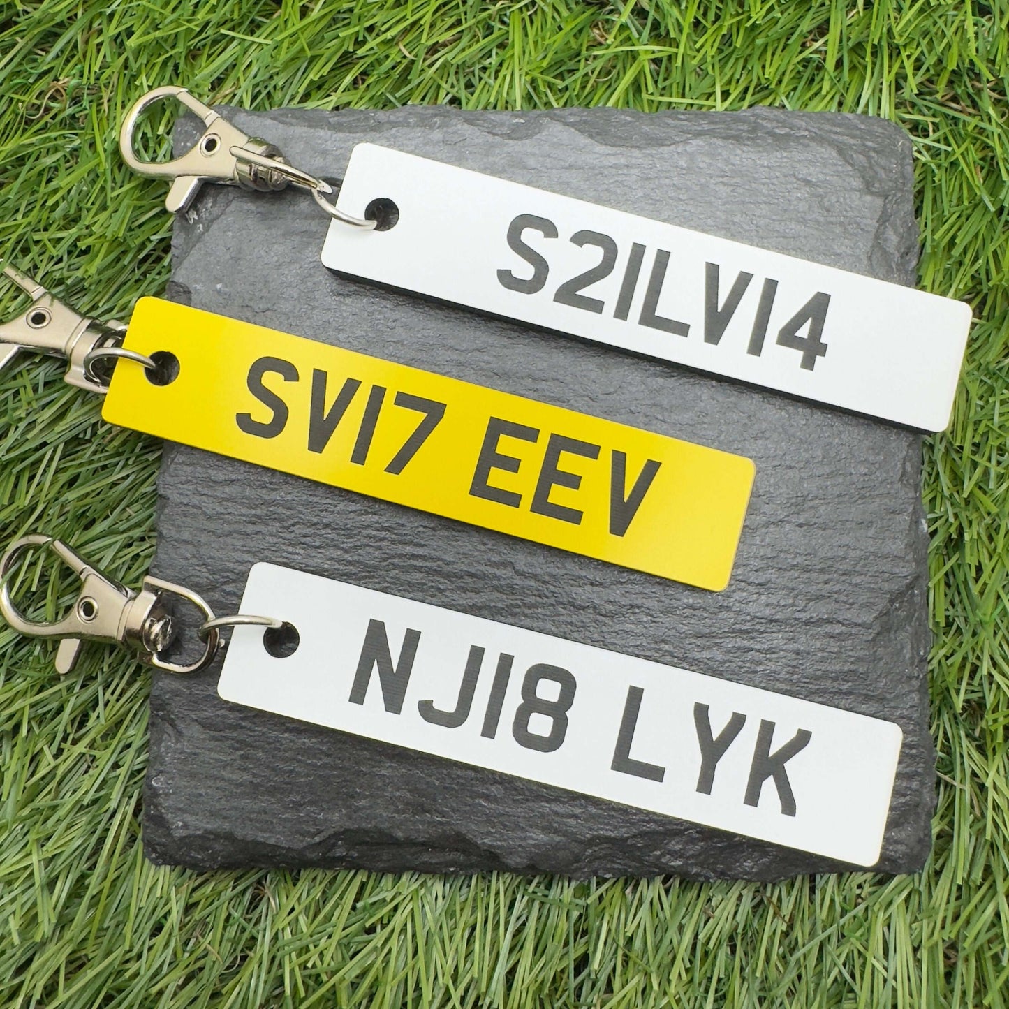 Licence plate number plate keyring