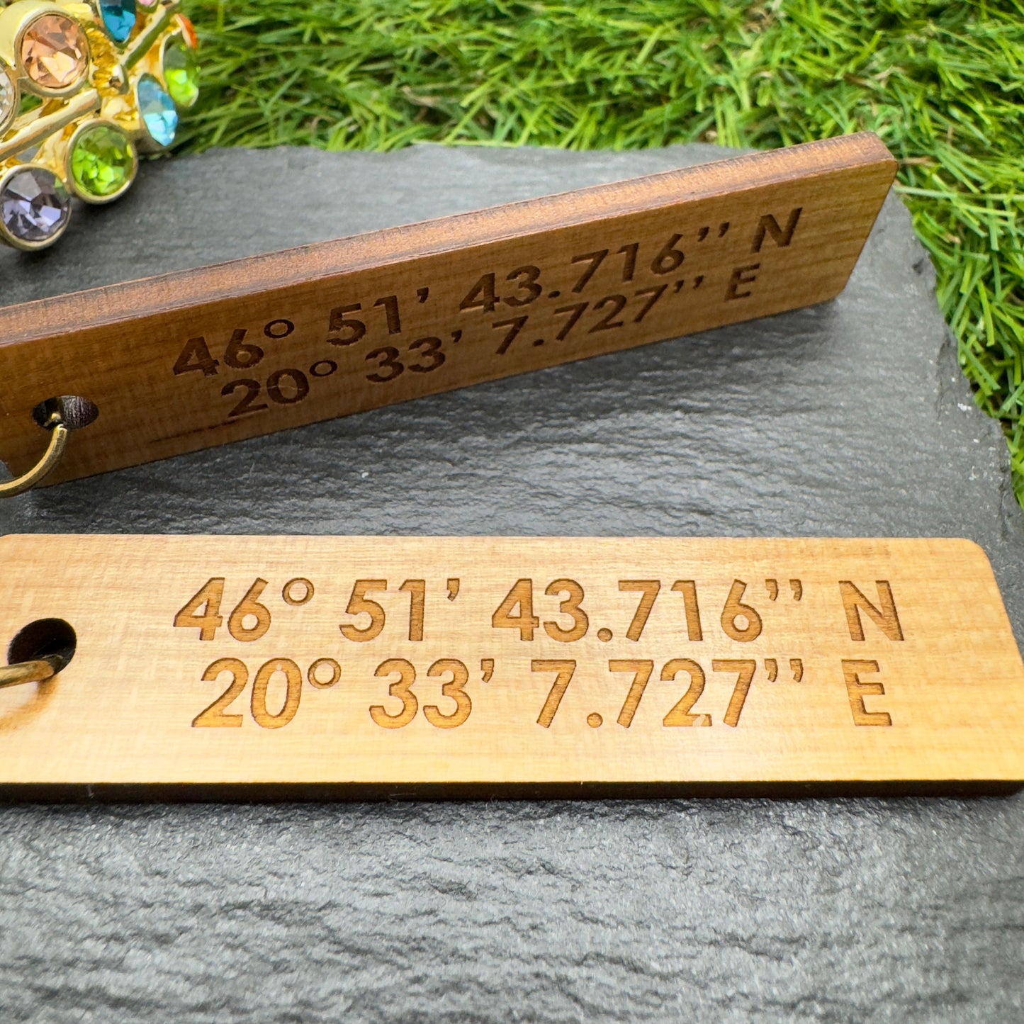GPS Coordinates Personalised keyring, Location Coordinates, Place we first met, Hometown, Custom Keychain, Handmade, Birthday, Christmas