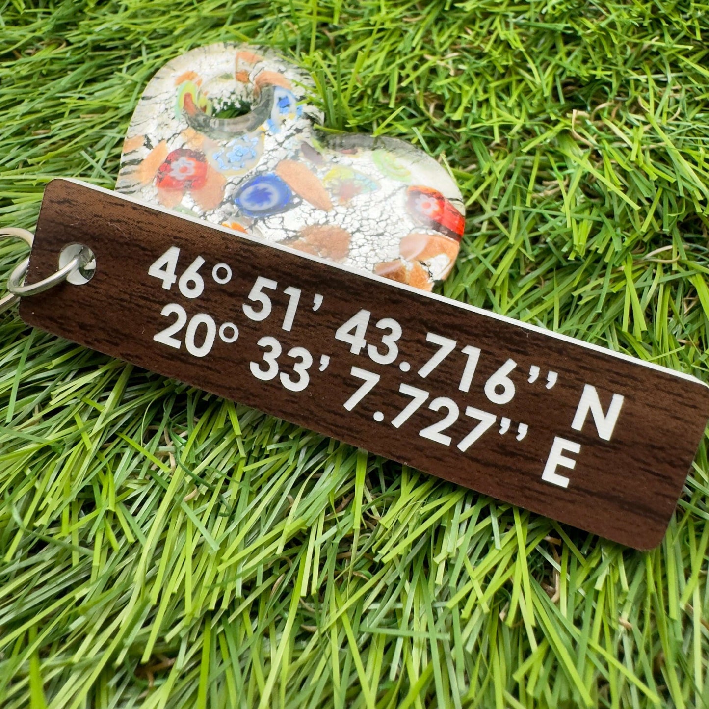 Custom GPS Coordinates Personalised keyring, Location, Place we first met, Hometown, Custom Keychain, Birthday gift, Christmas gift
