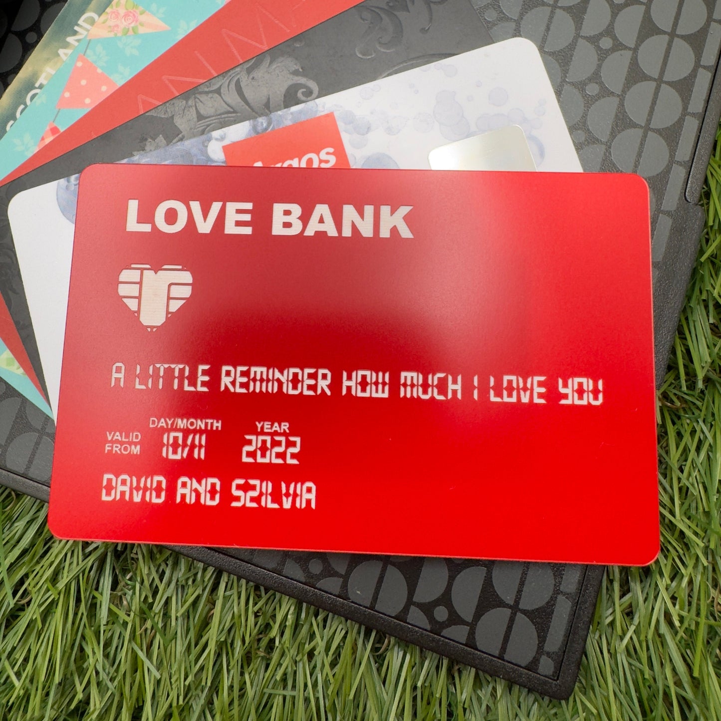 wallet card bank card wallet insert engraved keepsake