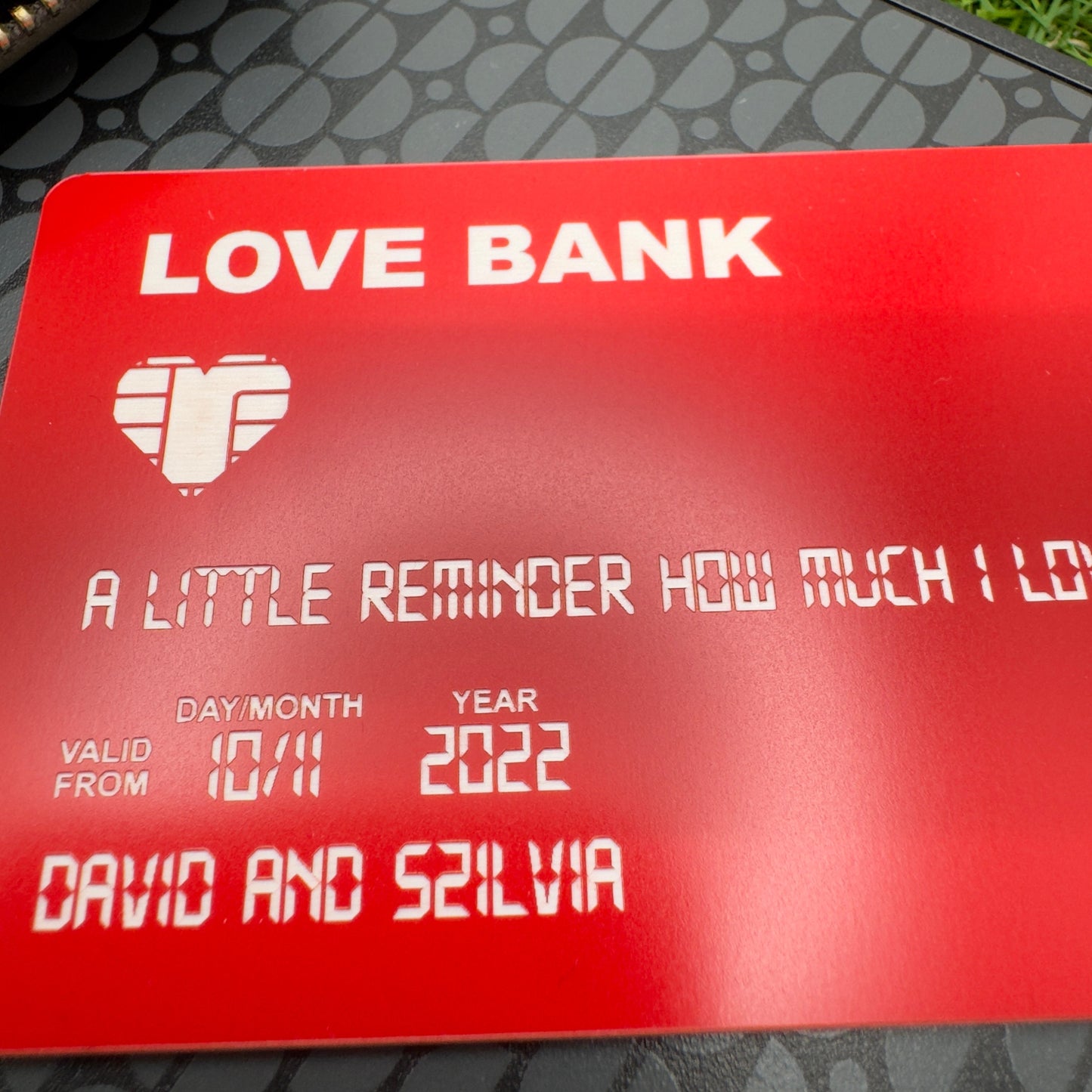 wallet card bank card wallet insert engraved keepsake