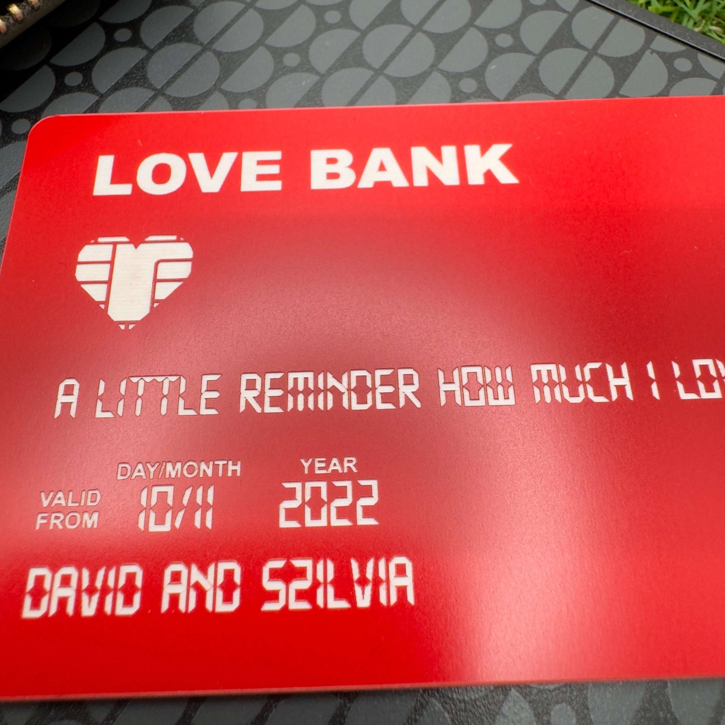wallet card bank card wallet insert engraved keepsake