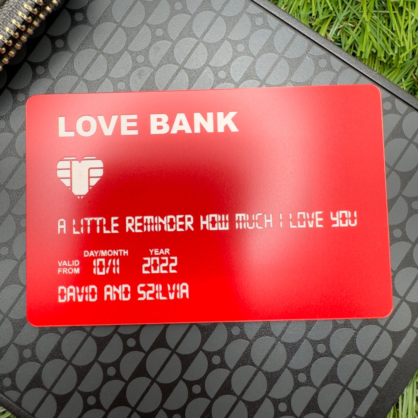 wallet card bank card wallet insert engraved keepsake
