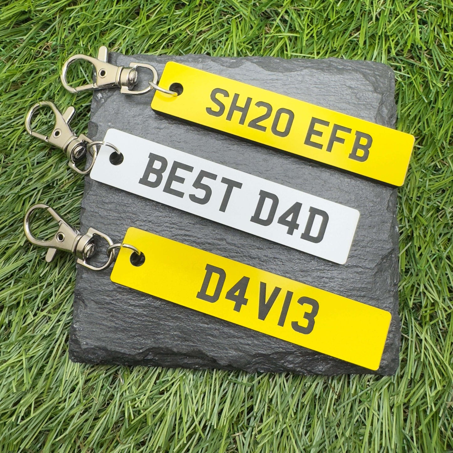 Licence plate number plate keyring