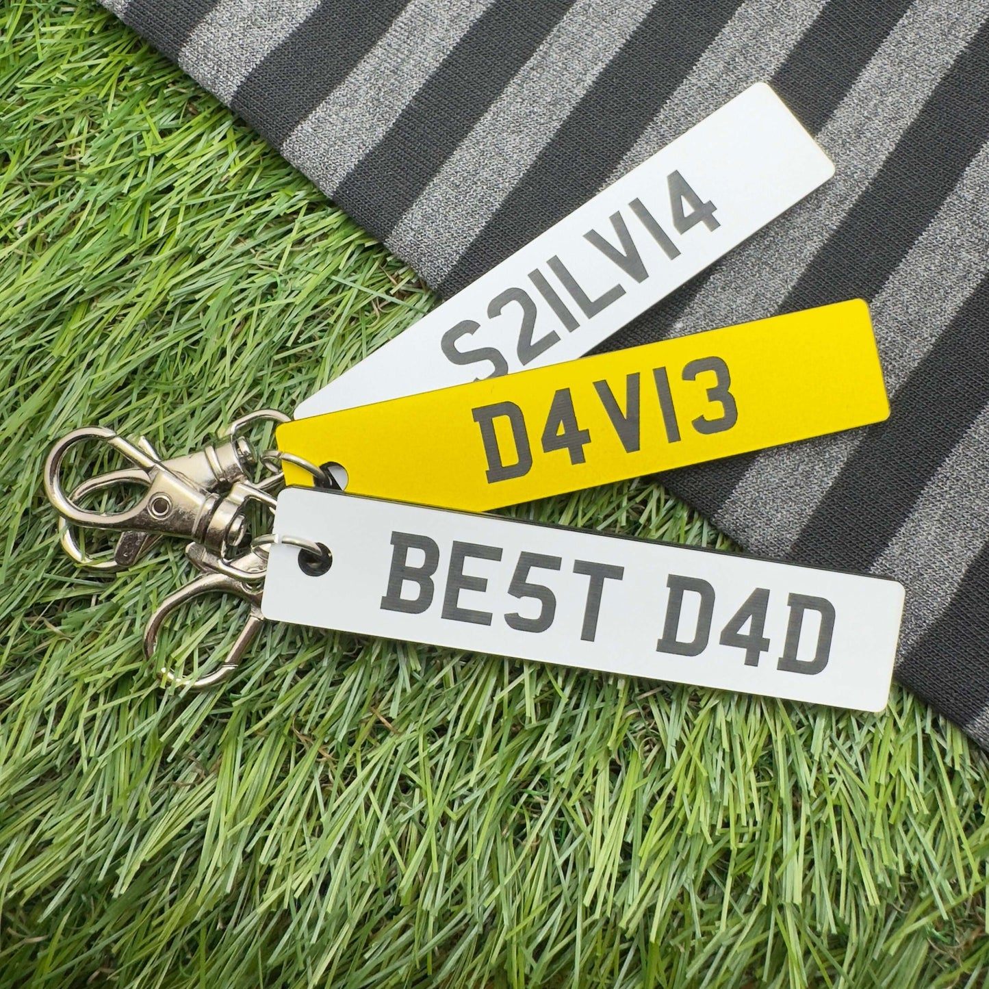 Licence plate number plate keyring