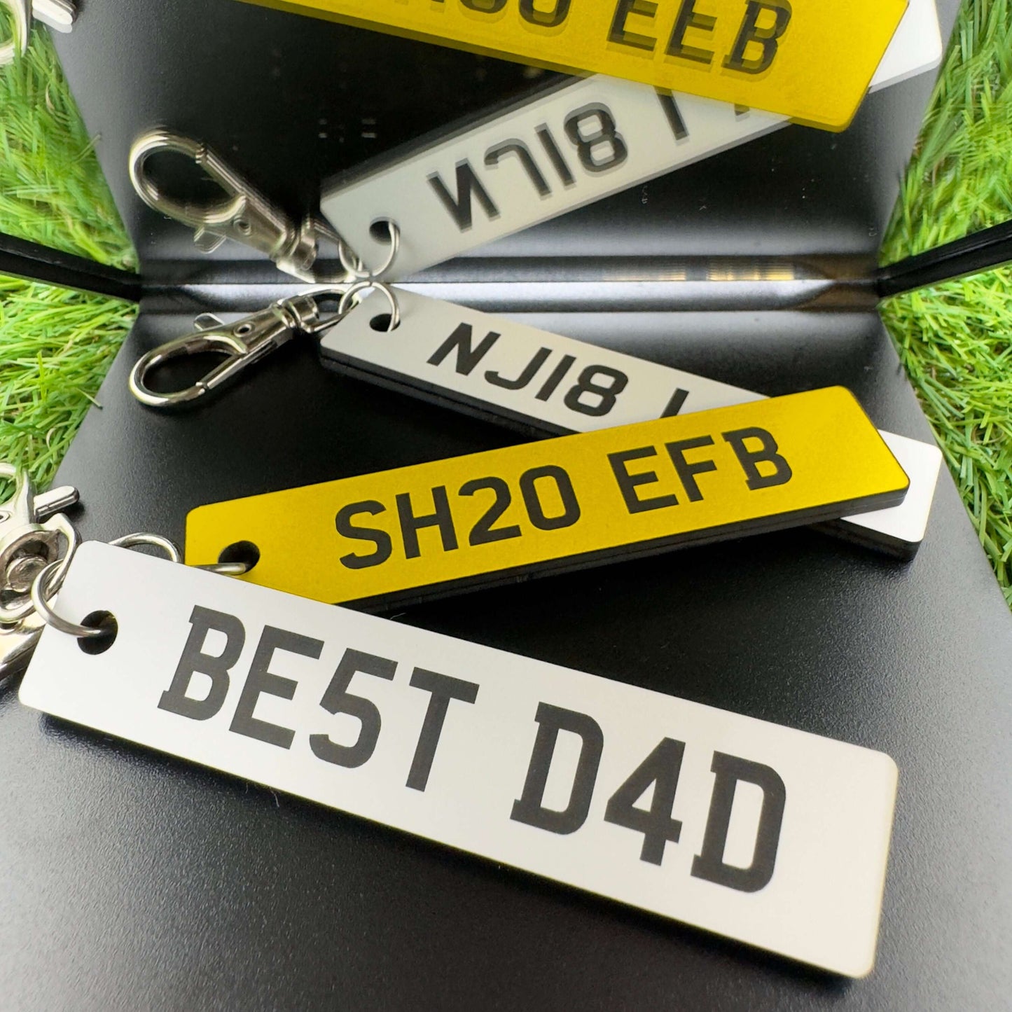 Licence plate number plate keyring