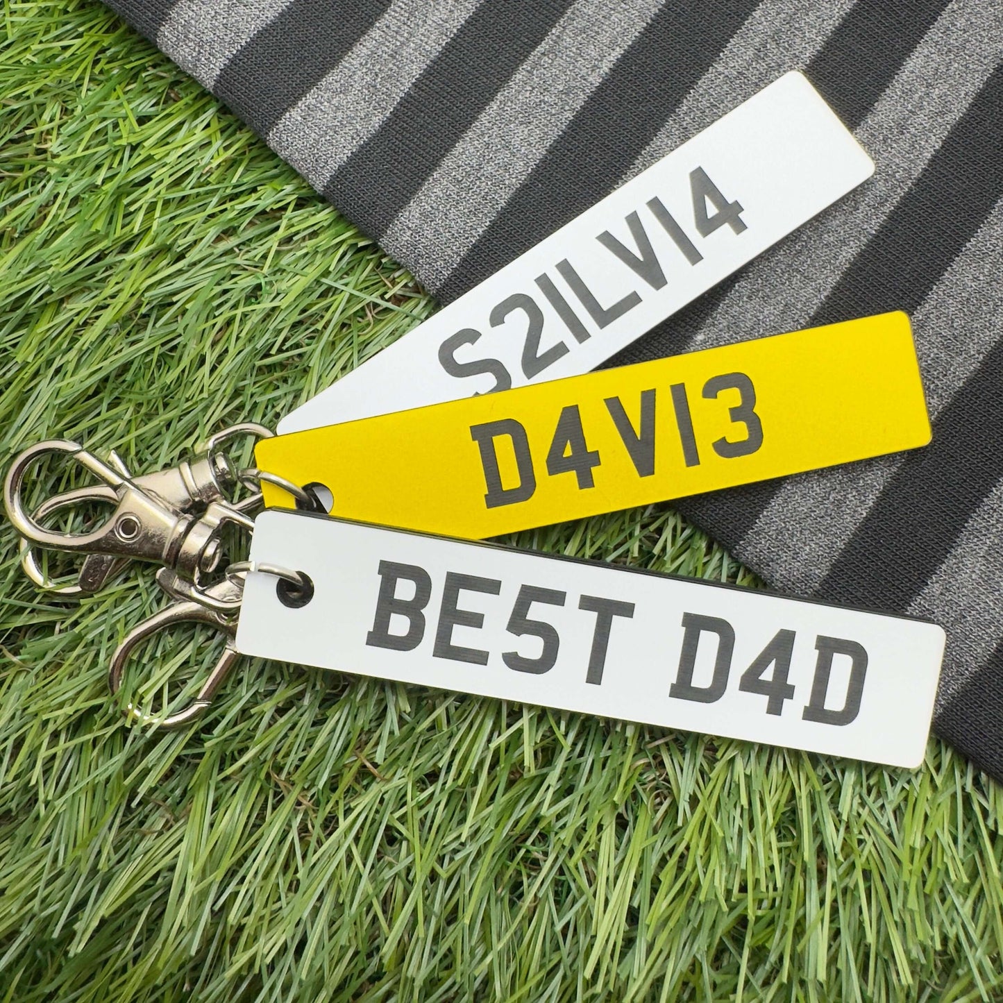 Licence plate number plate keyring
