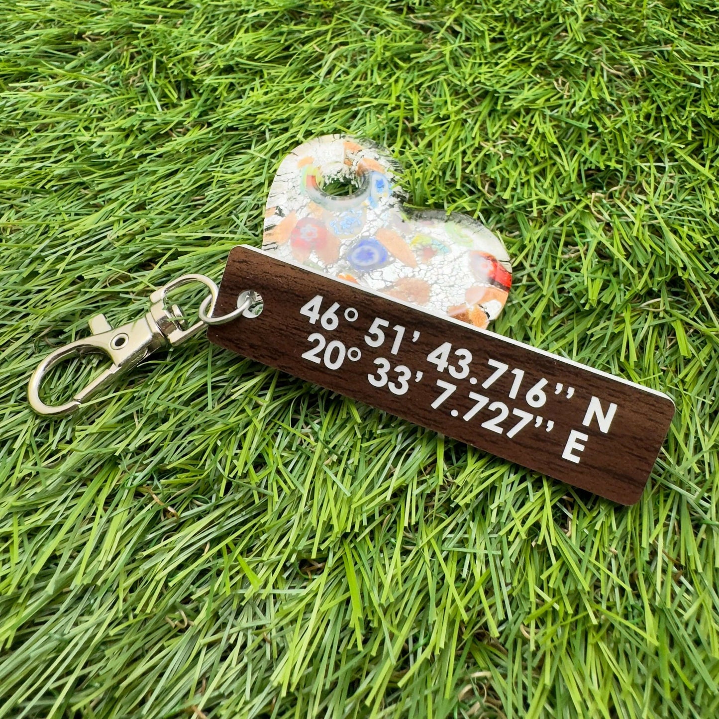 Custom GPS Coordinates Personalised keyring, Location, Place we first met, Hometown, Custom Keychain, Birthday gift, Christmas gift