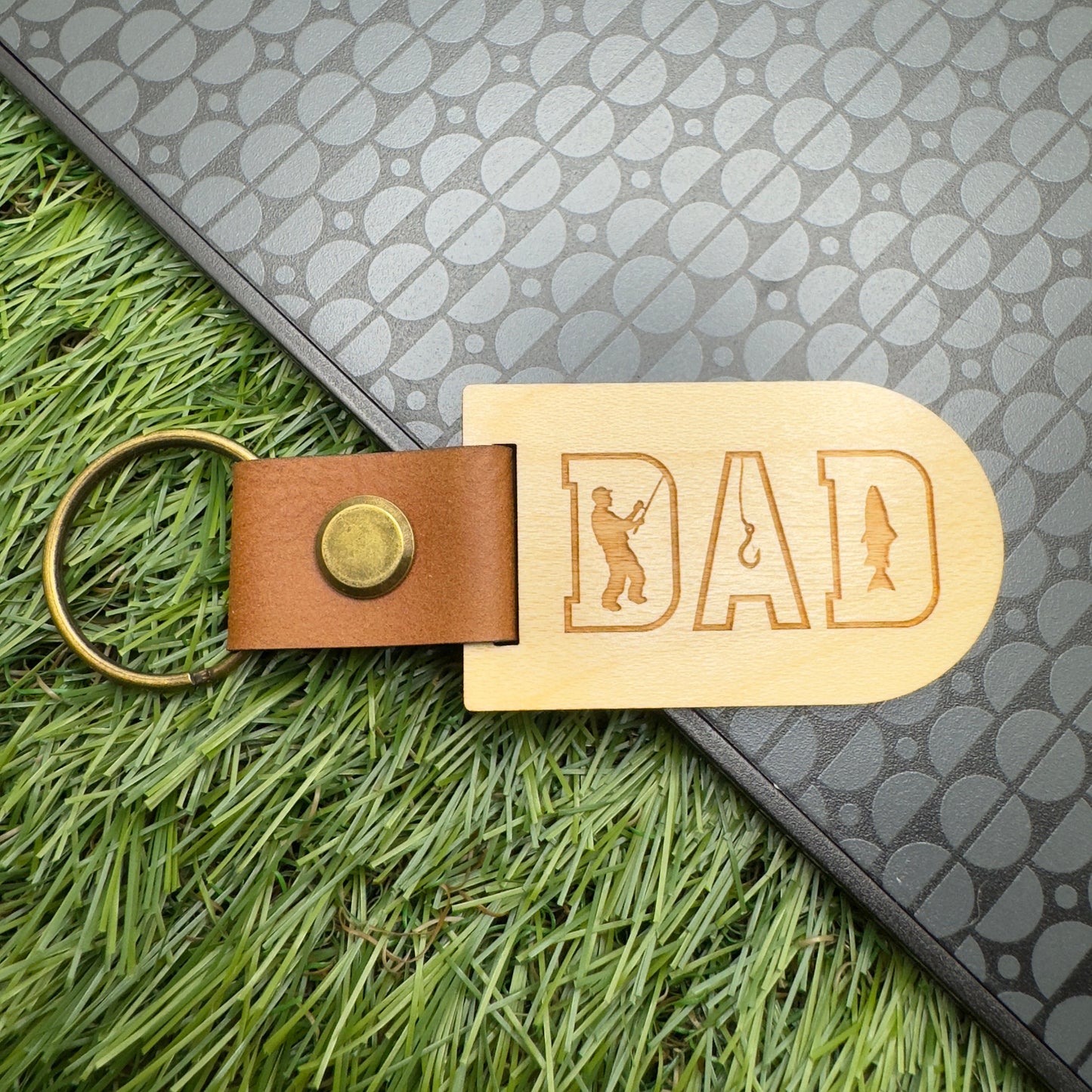 Custom Fishing Keyring for Dad, Personalized DAD's Gift, Custom Dad Keychain, Fishing, Fisherman Dad Key Ring, Birthday gift, Christmas gift