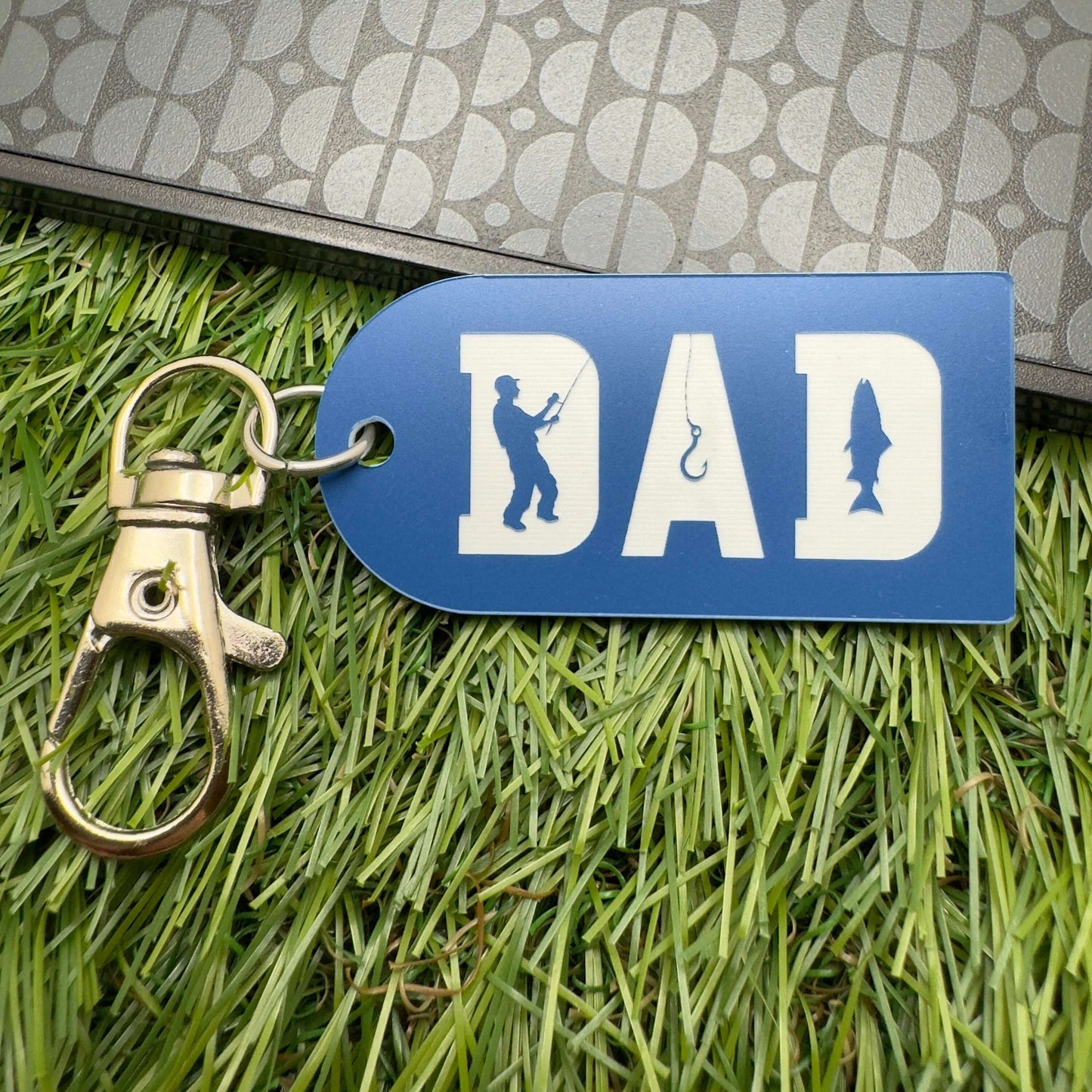 Dad football soccer keyring