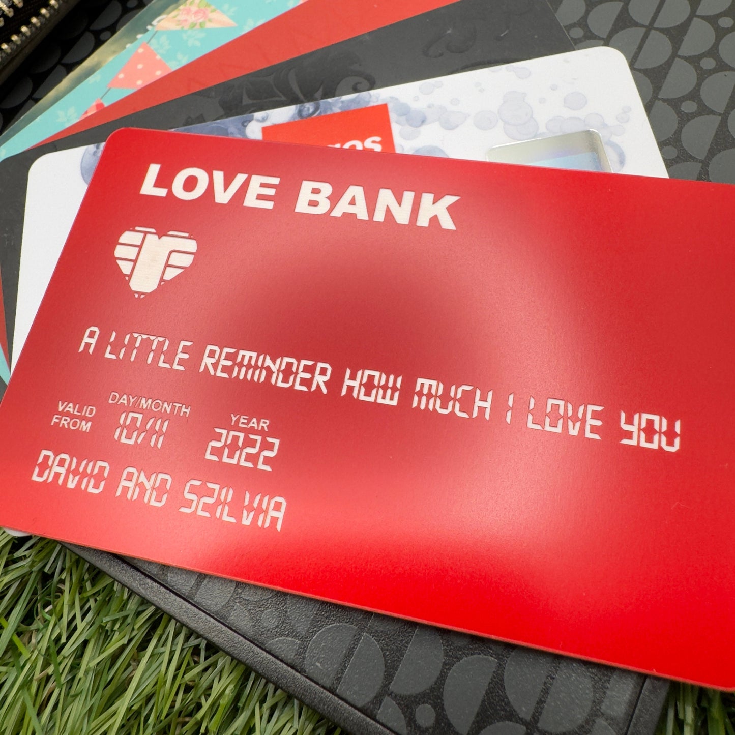 wallet card bank card wallet insert engraved keepsake