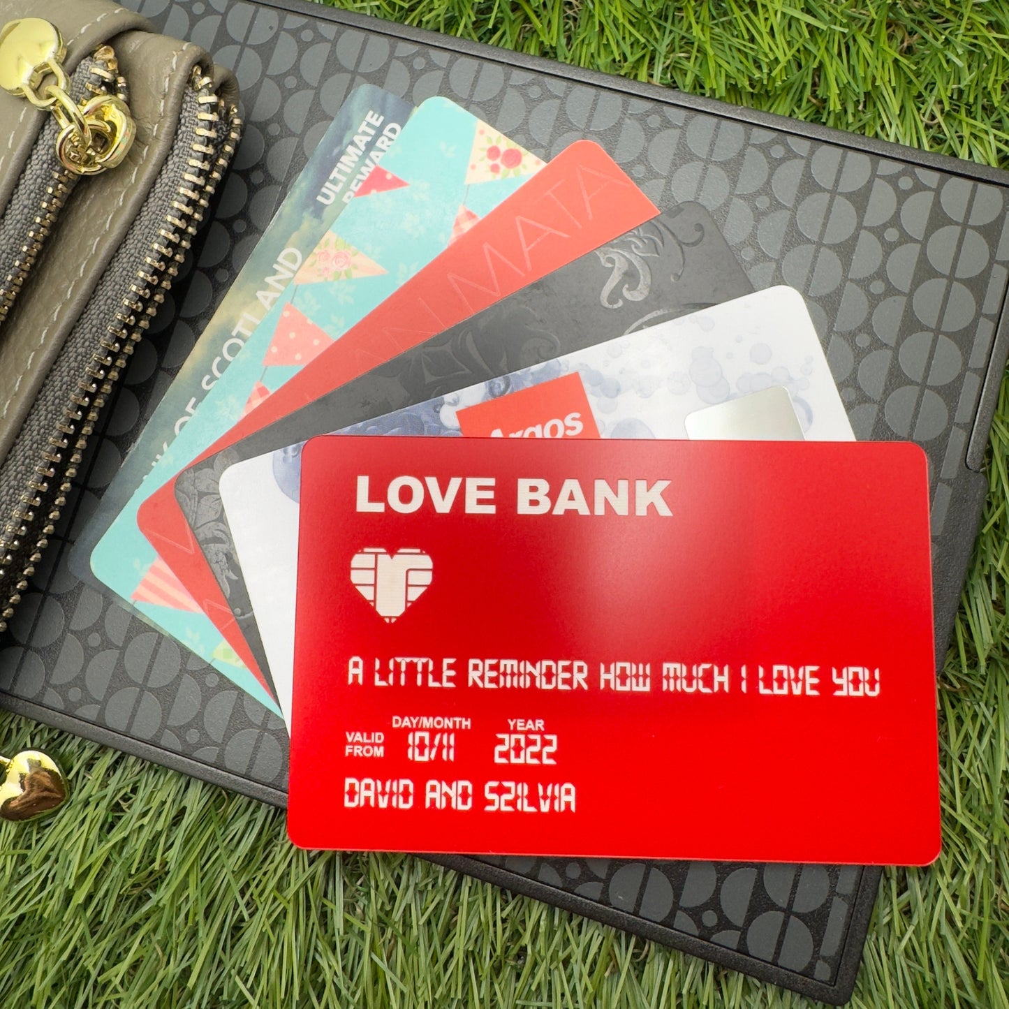 wallet card bank card wallet insert engraved keepsake