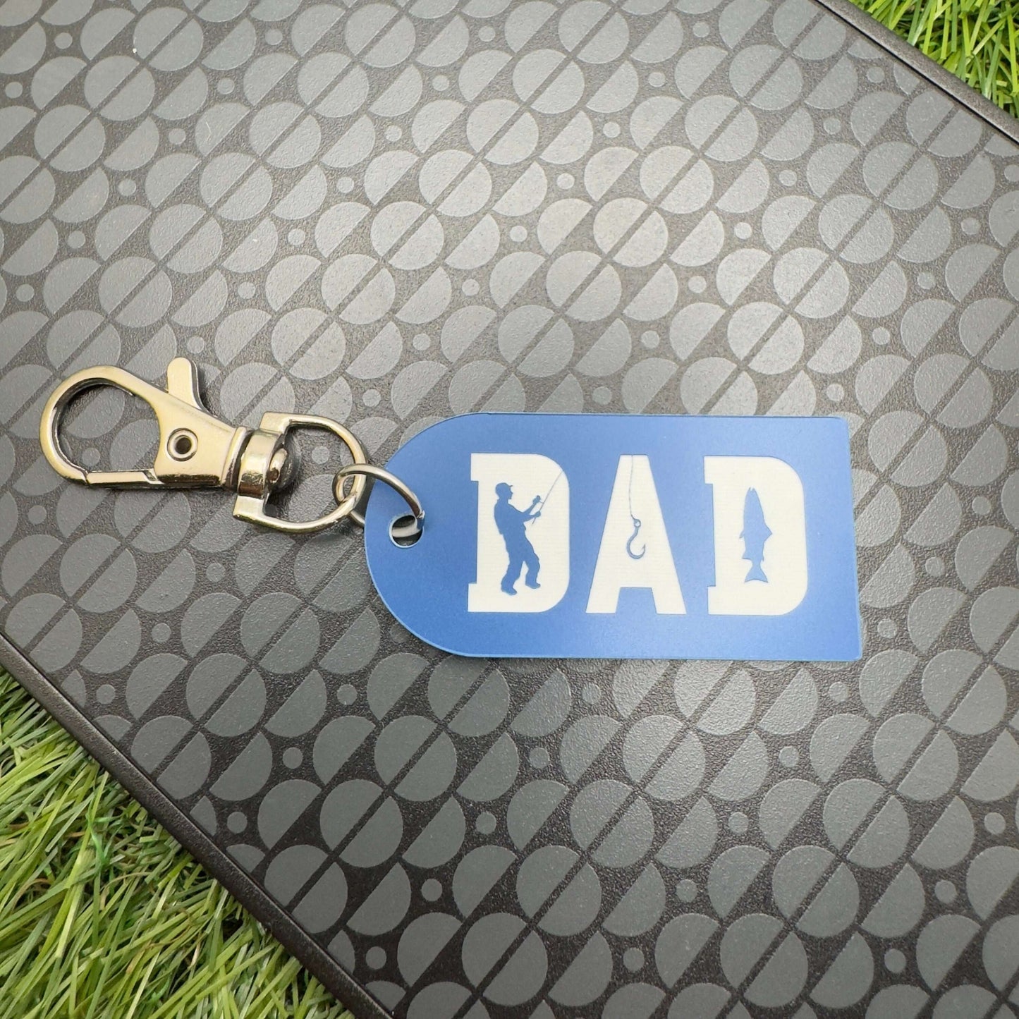 Dad football soccer keyring