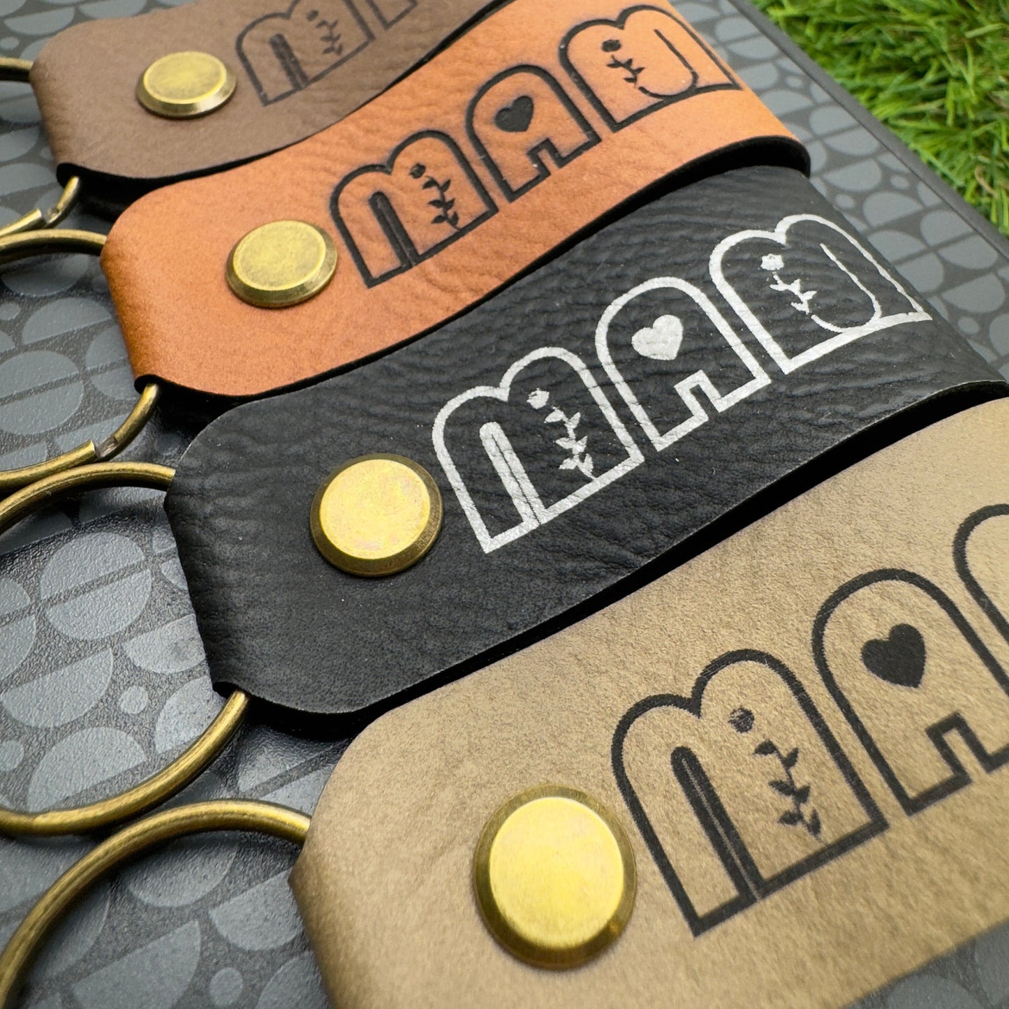 MAM Keyring Personalised “I Love You" Hidden Message Gifts for mum Birthday Garden Christmas Holiday gift Vegan Leather