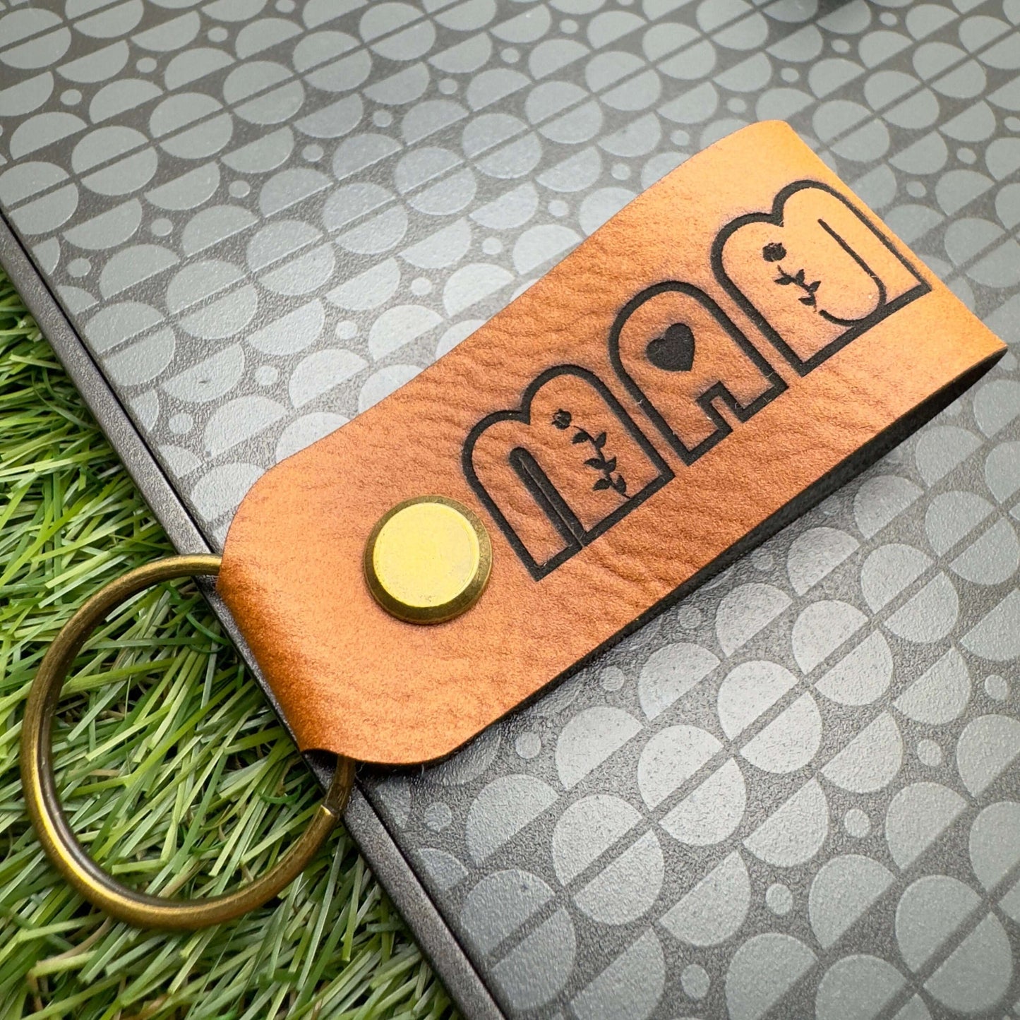 MAM Keyring Personalised “I Love You" Hidden Message Gifts for mum Birthday Garden Christmas Holiday gift Vegan Leather