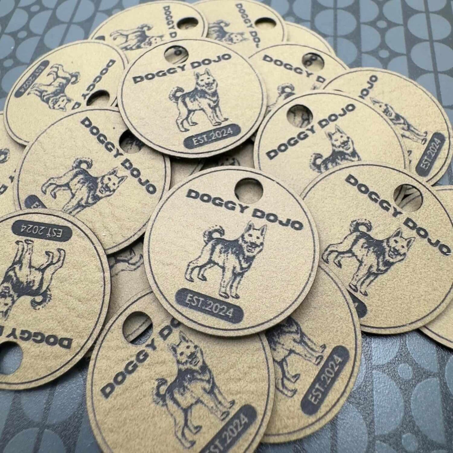 Personalised leather tags (Set of 25) Custom Clothing labels for knitted crocheted hats clothing bags Vegan leather labels for handmade item