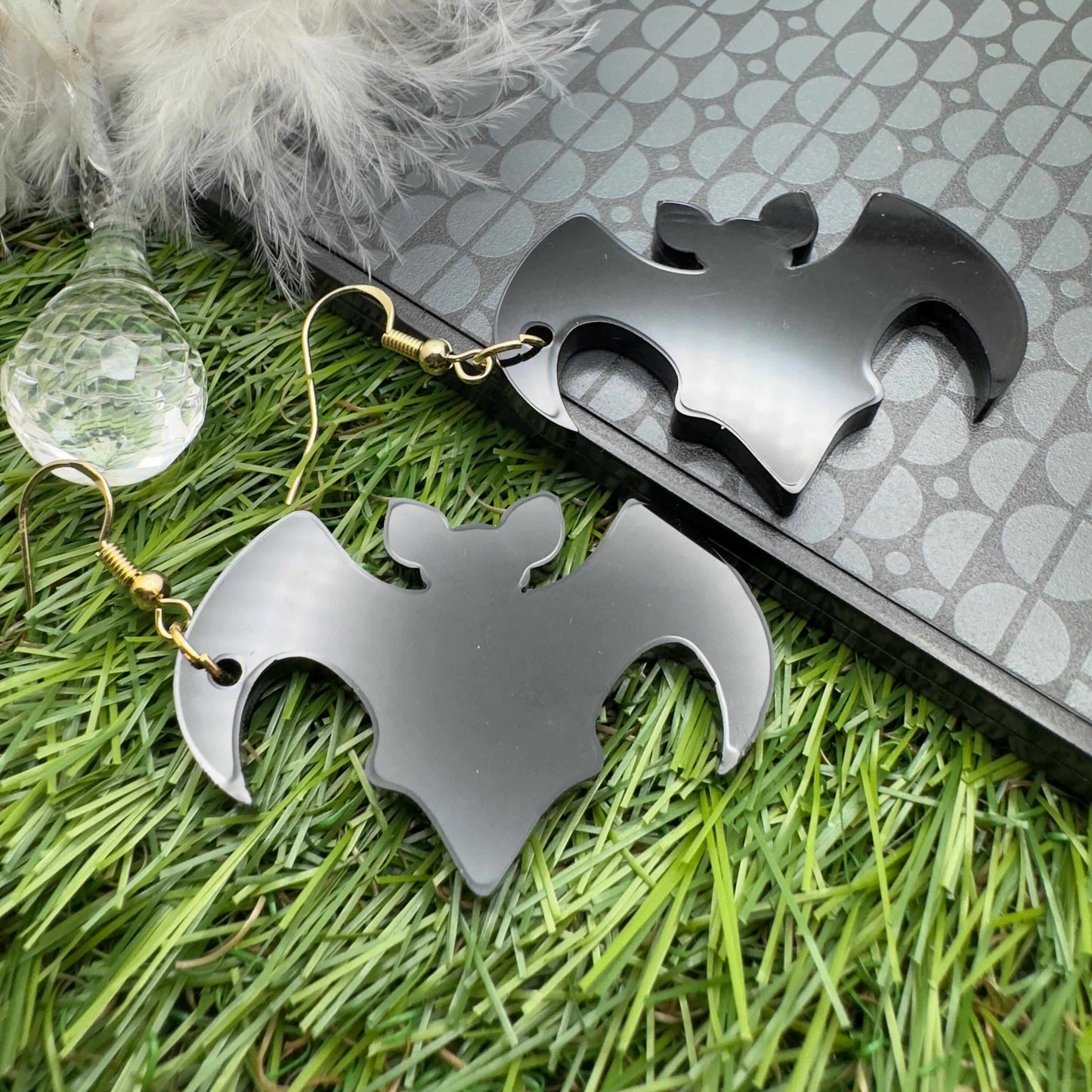 black earrings glossy acrylic black earrings jewellery gothic goth