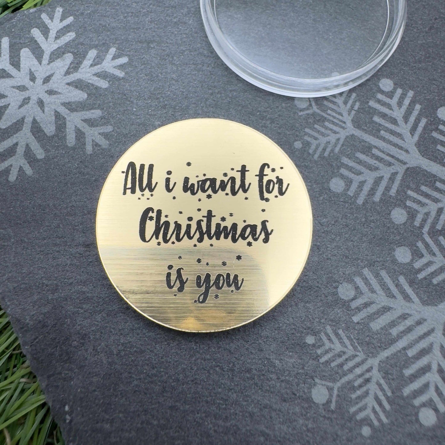 all i want for christmas is you flip coin token personalised gifts